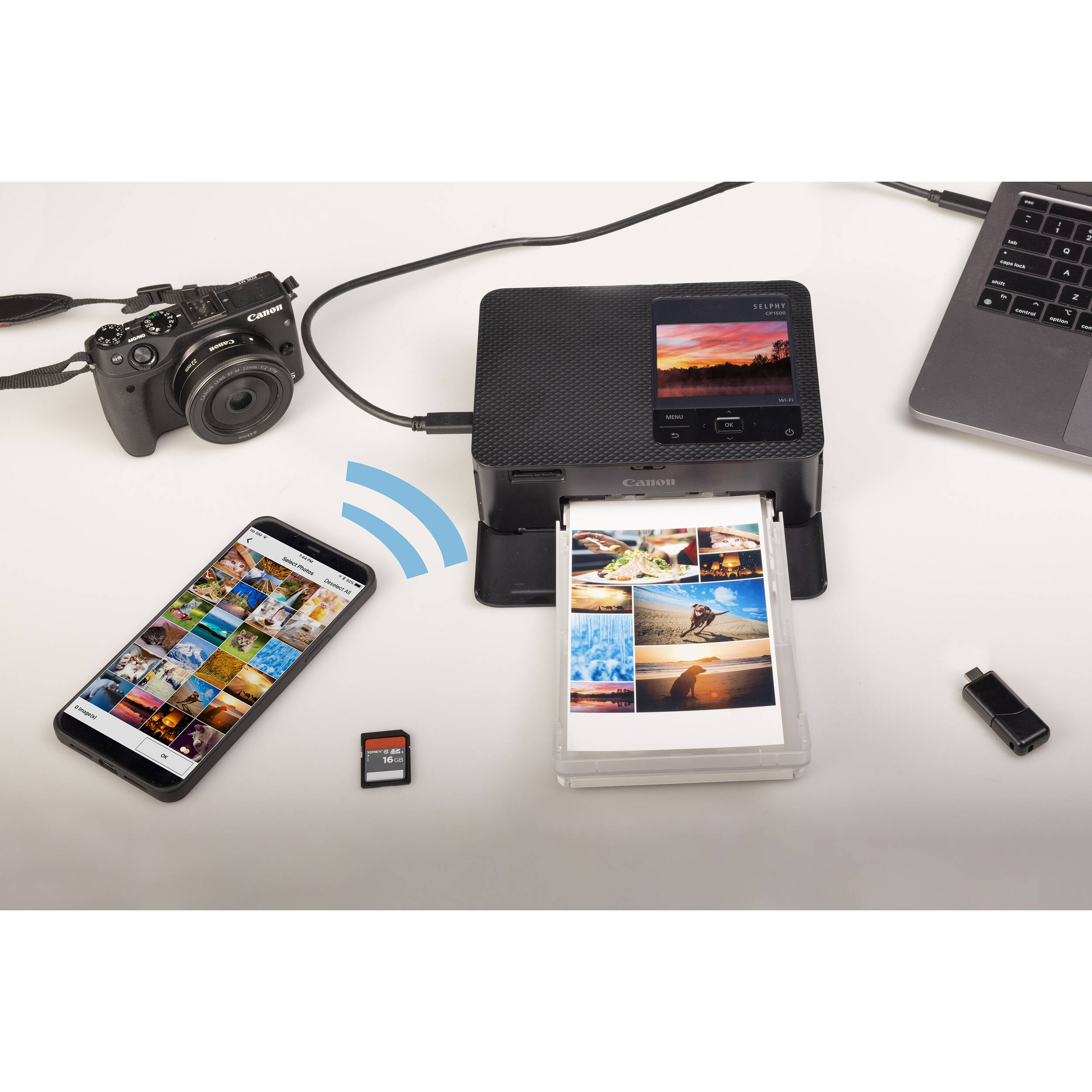 CANON SELPHY CP1500 WIRELESS PHOTO PRINTER (WHITE). — view 8