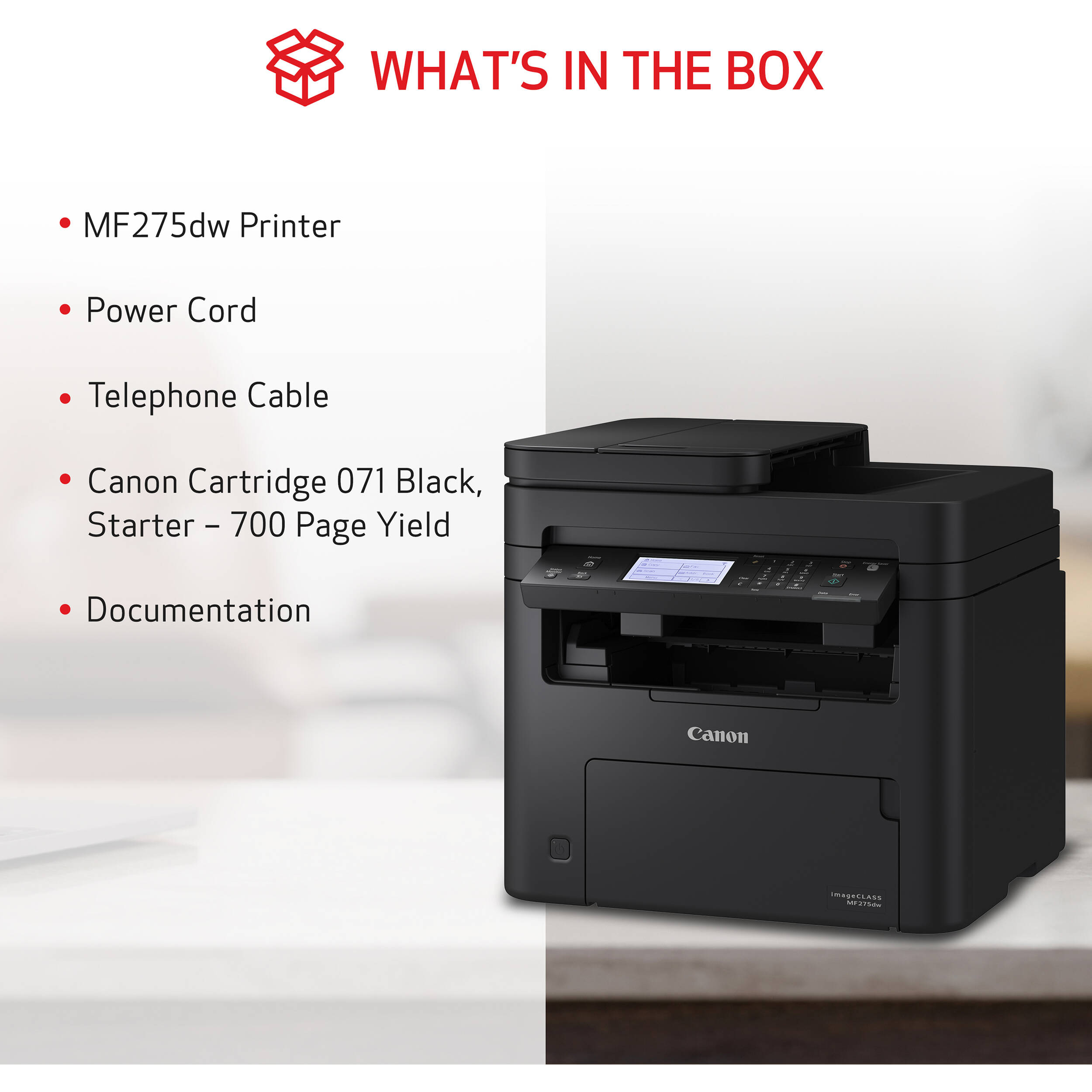 Canon imageCLASS MF275dw monochrome laser all-in-one printer with duplex printing and wireless connectivity — view 22