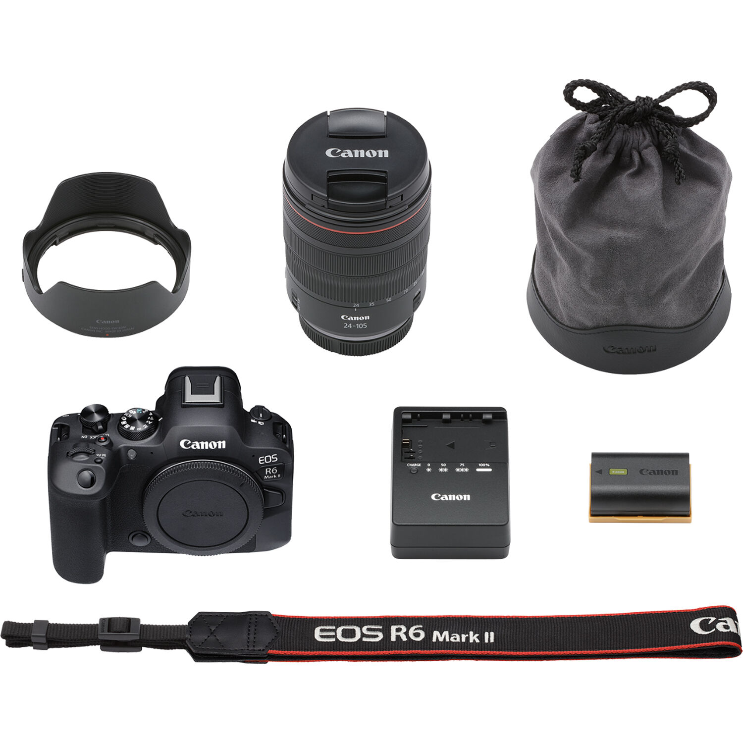 Canon EOS R6 Mark II full-frame mirrorless camera kit with RF24-105mm F4 L IS USM lens — view 10