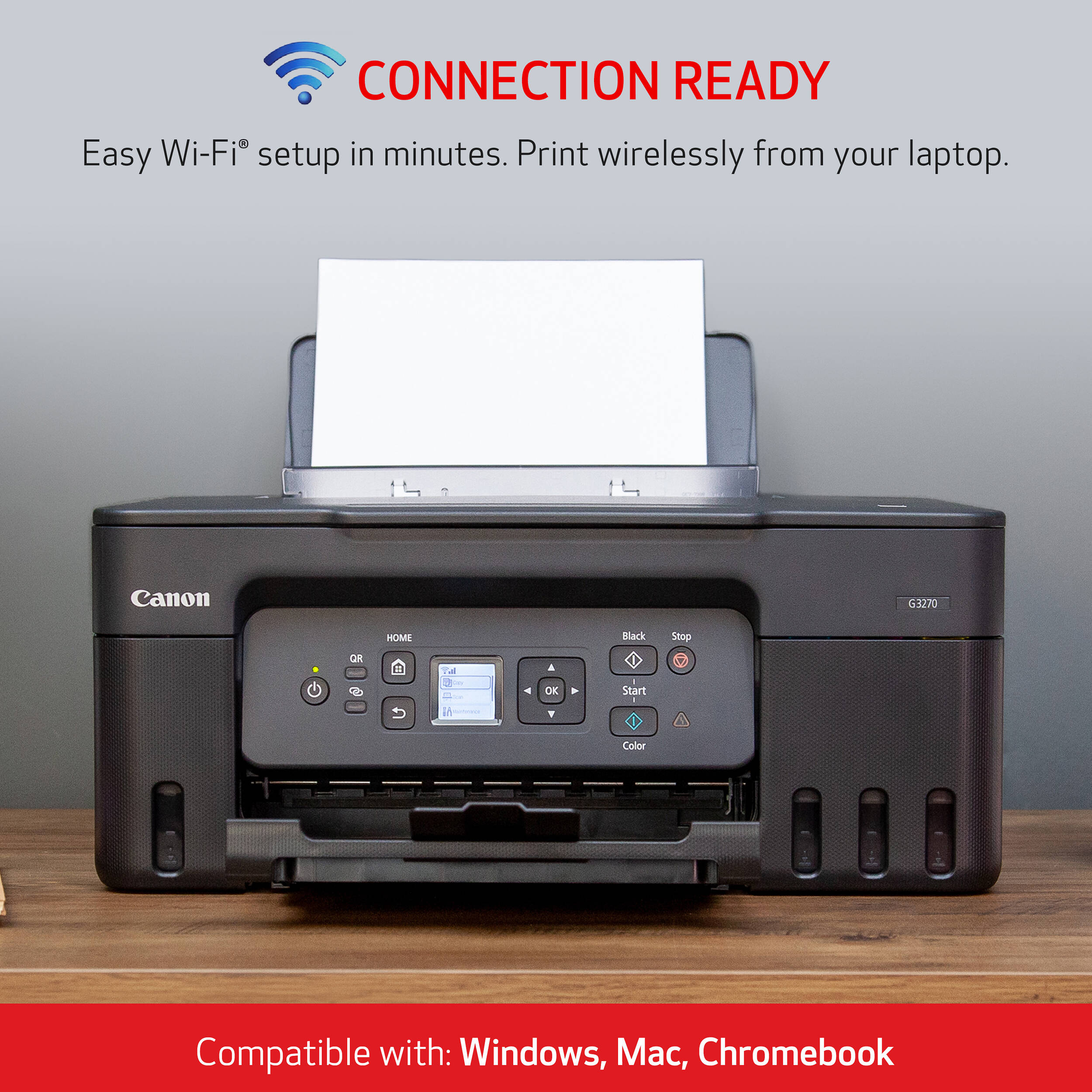 Canon PIXMA G3270 Black Wireless MegaTank All-in-One printer for color printing, scanning, and copying — view 8