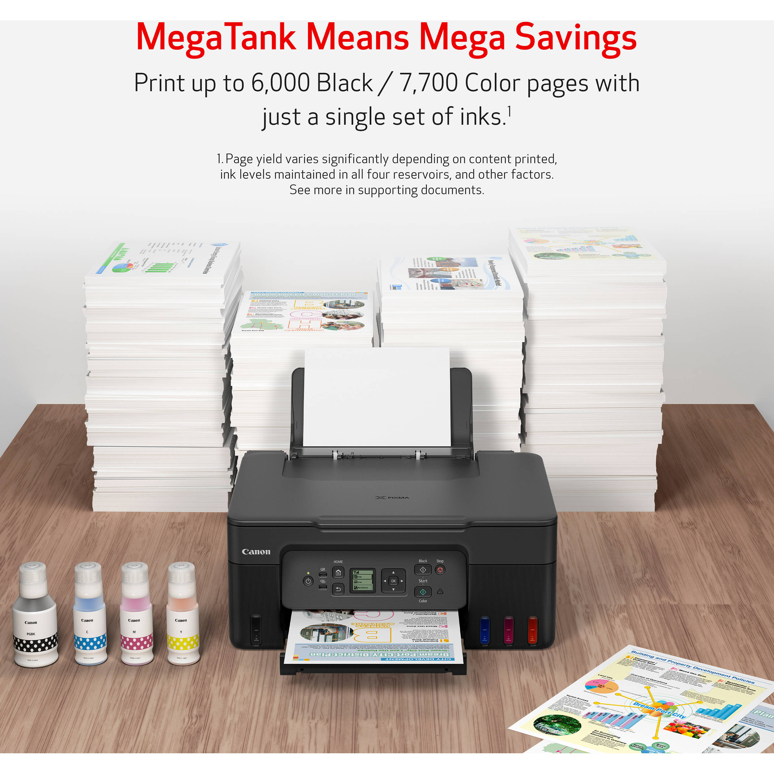 Canon PIXMA G3270 White wireless MegaTank all-in-one printer for print scan and copy — view 12