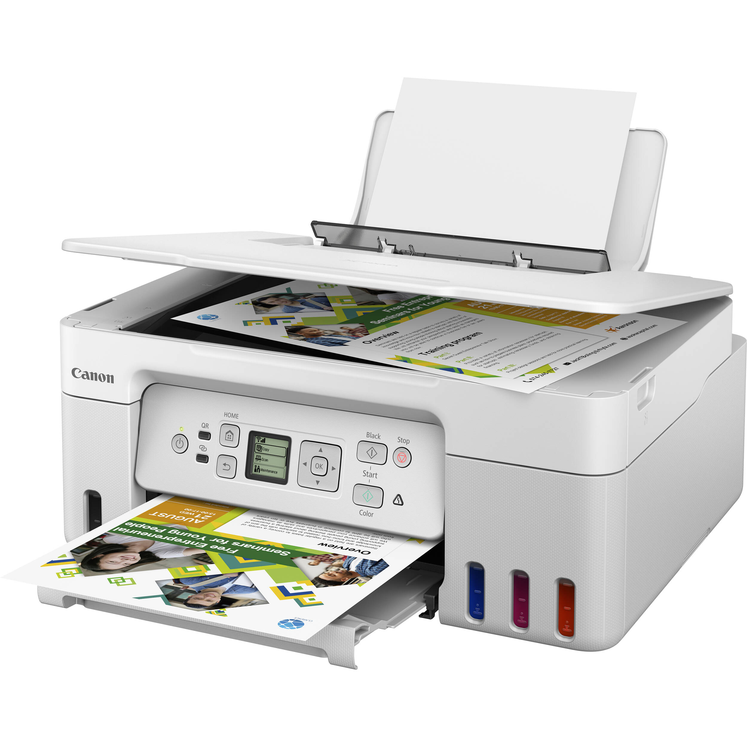 Canon PIXMA G3270 White wireless MegaTank all-in-one printer for print scan and copy — view 4