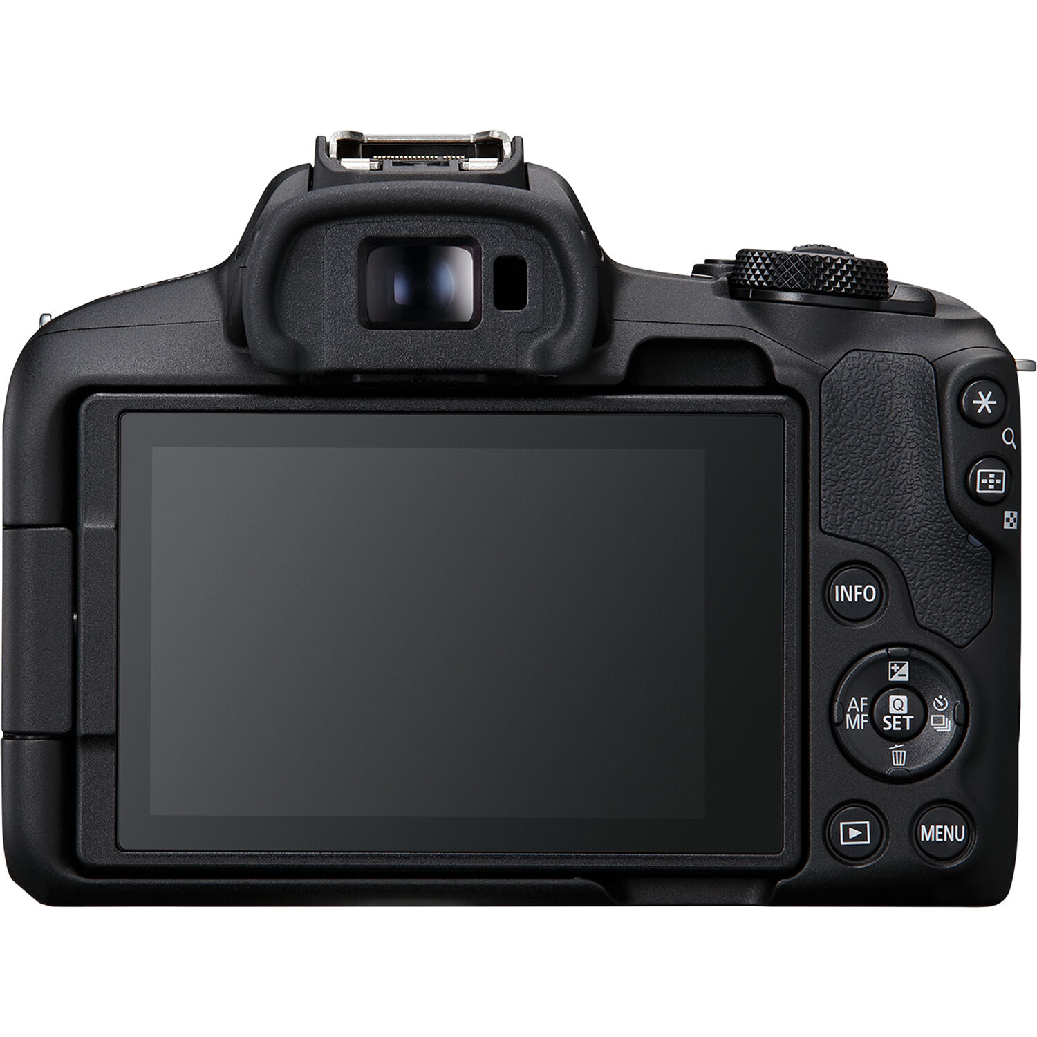 Canon EOS R50 mirrorless camera kit with RF-S 18-45 mm IS STM lens in black — view 2