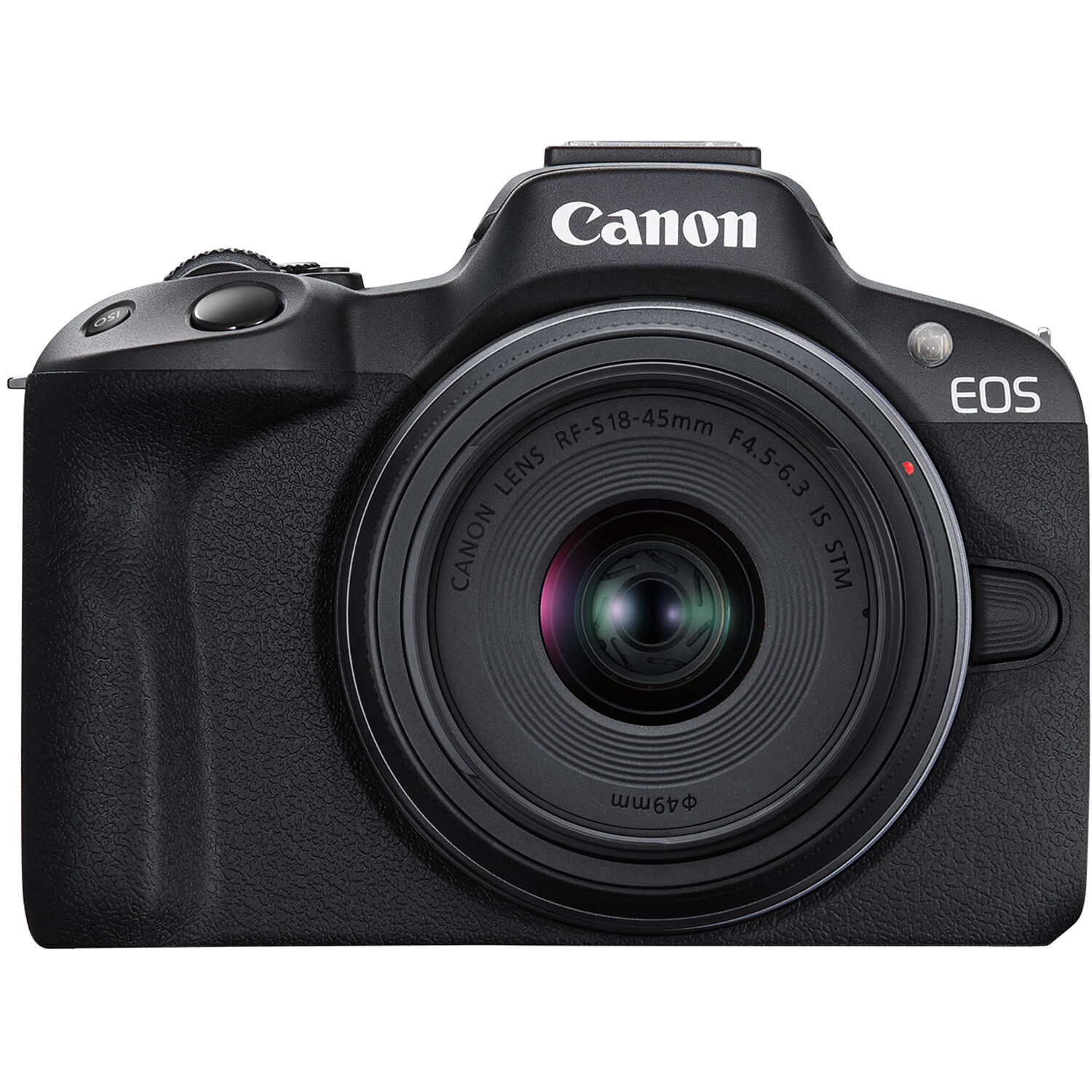 Canon EOS R50 mirrorless camera kit with RF-S 18-45 mm IS STM lens in black — view 7