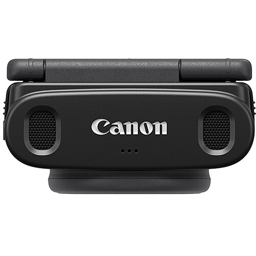 Canon PowerShot V10 camera in black, compact creator-focused digital camera with integrated stand — view 5