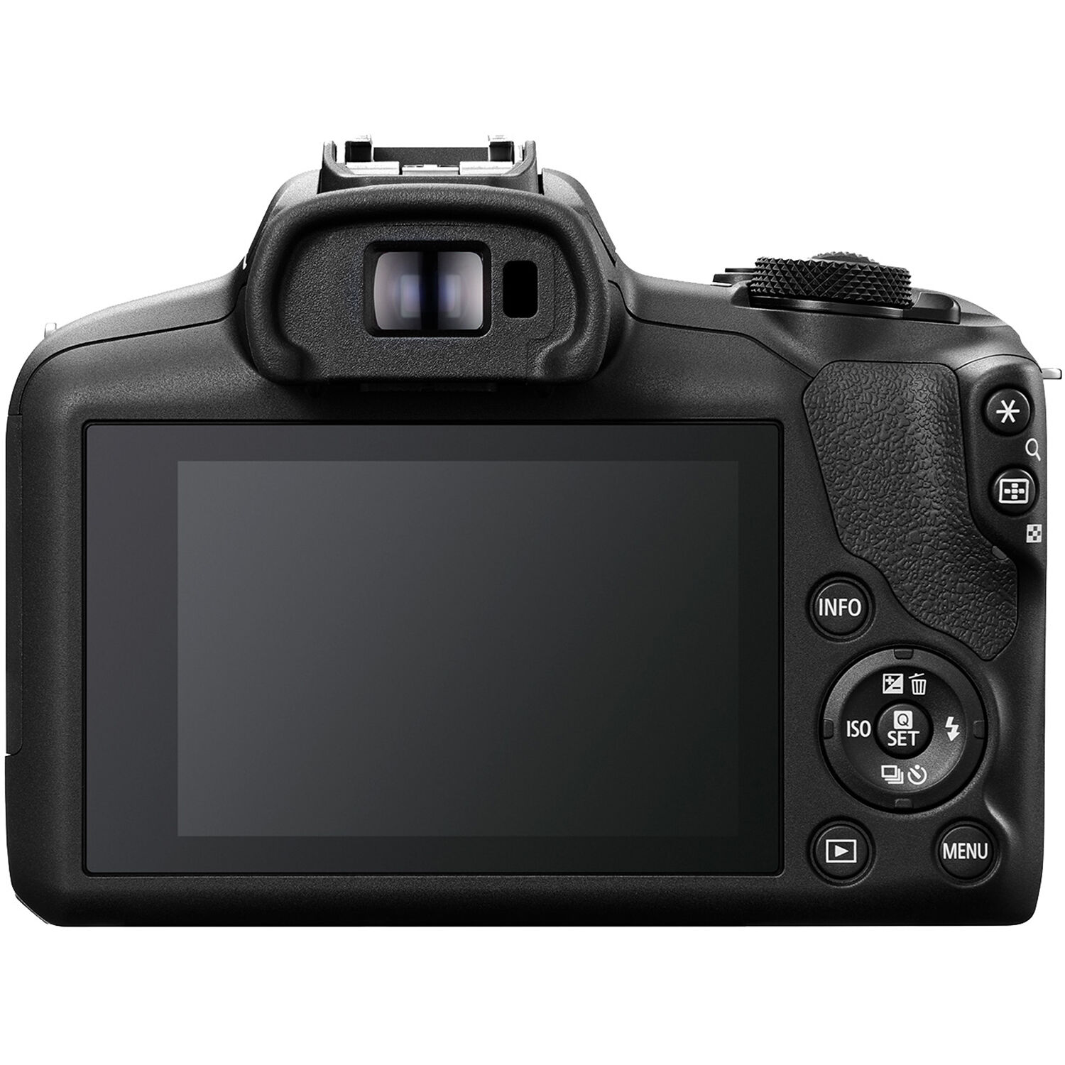 Canon EOS R100 mirrorless camera kit with 18-45mm and 75-300mm lenses — view 2