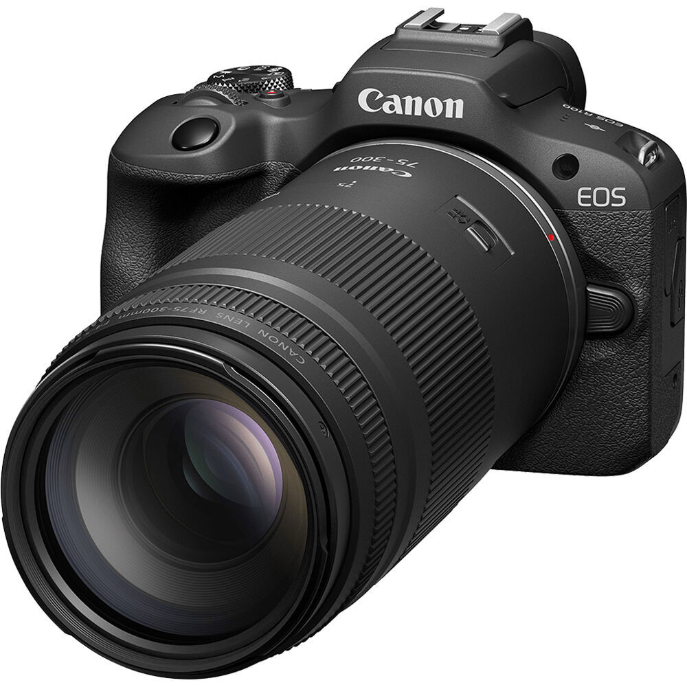 Canon EOS R100 mirrorless camera kit with 18-45mm and 75-300mm lenses — view 7