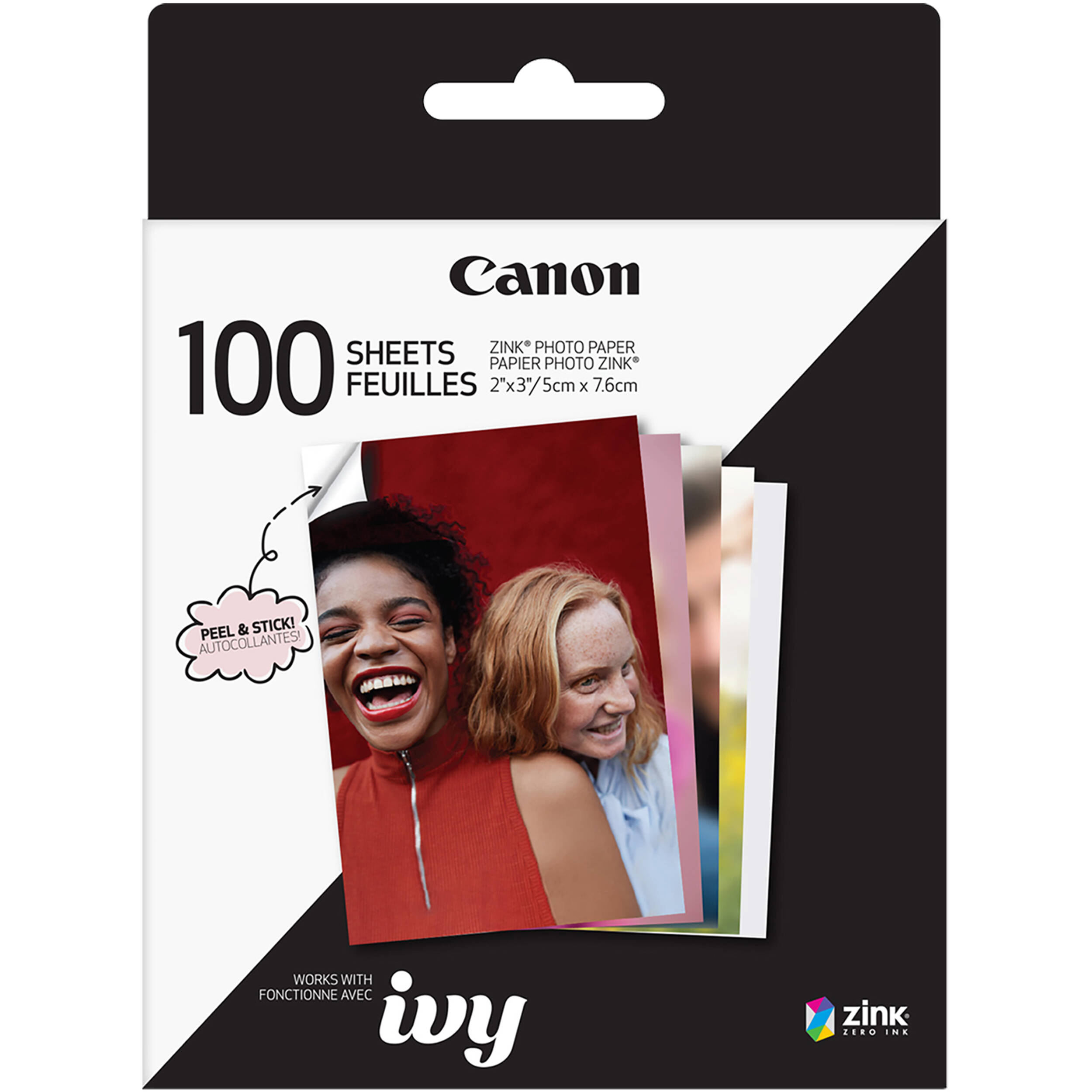 Canon ZINK 2x3 photo sticker paper pack with 100 sheets for ink-free peel-and-stick prints — view 2