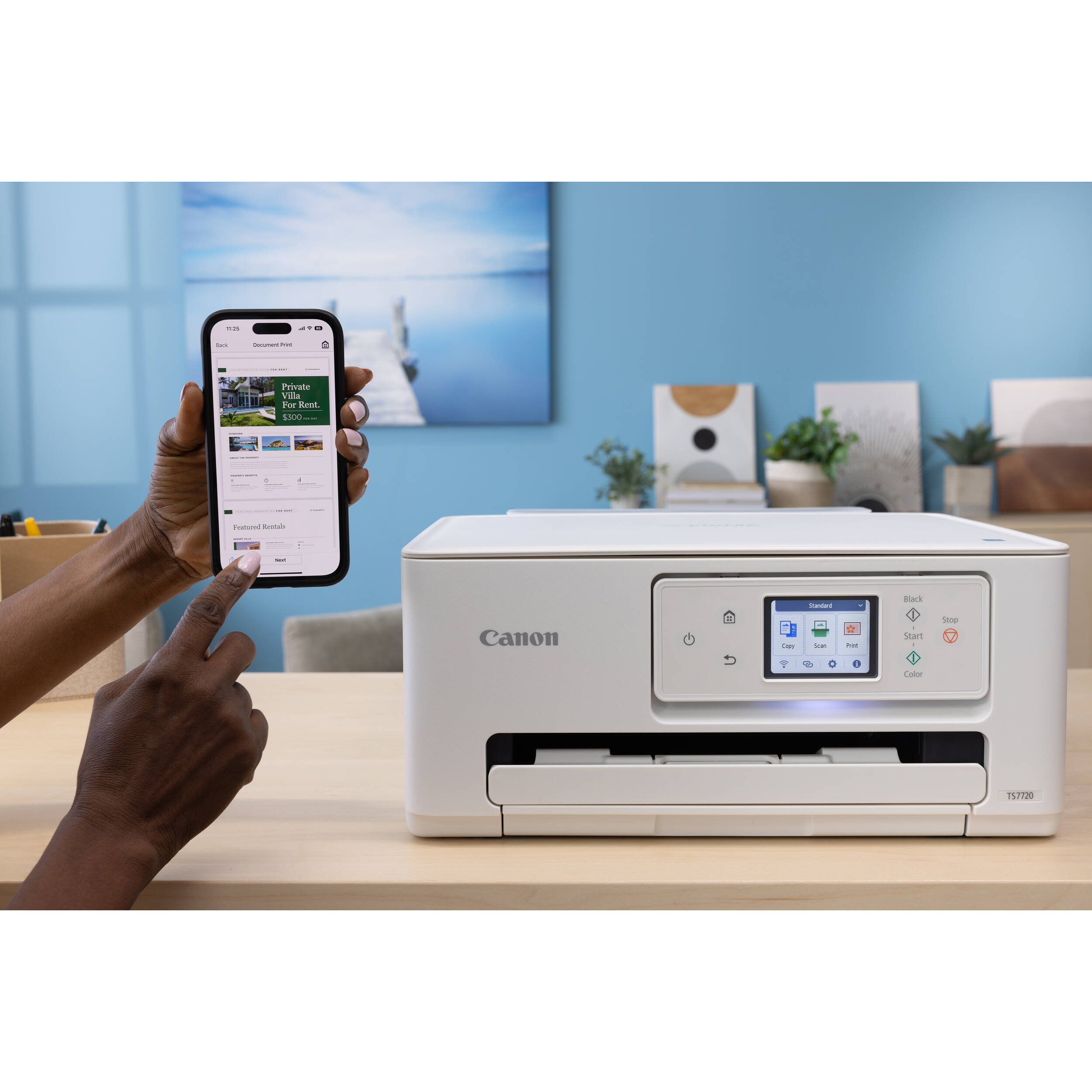 Canon PIXMA TS7720 wireless all-in-one inkjet printer with touchscreen for home office printing — view 12