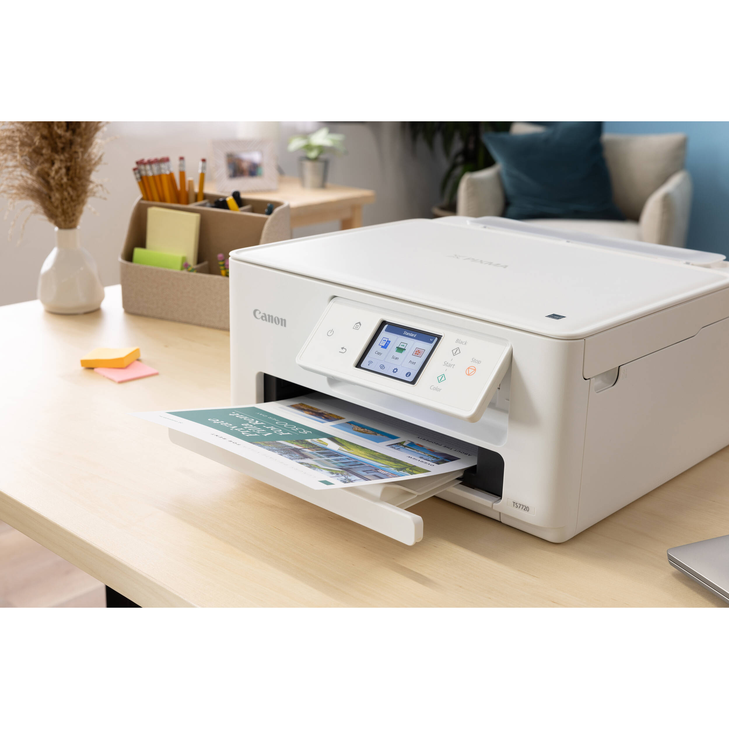 Canon PIXMA TS7720 wireless all-in-one inkjet printer with touchscreen for home office printing — view 6