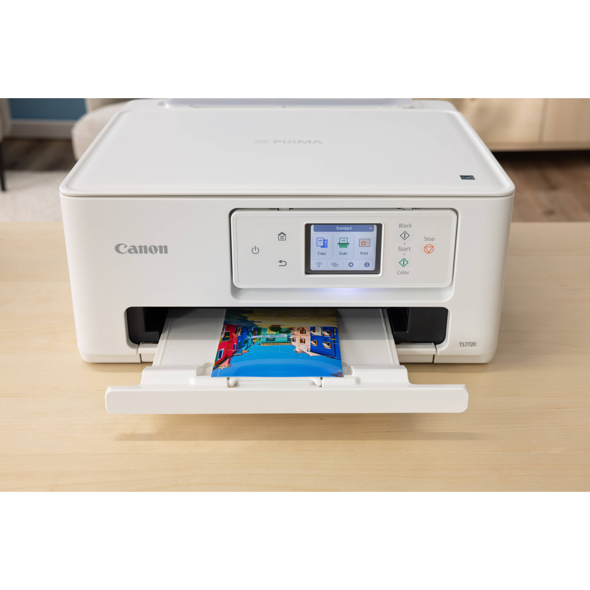 Canon PIXMA TS7720 wireless all-in-one inkjet printer with touchscreen for home office printing — view 7