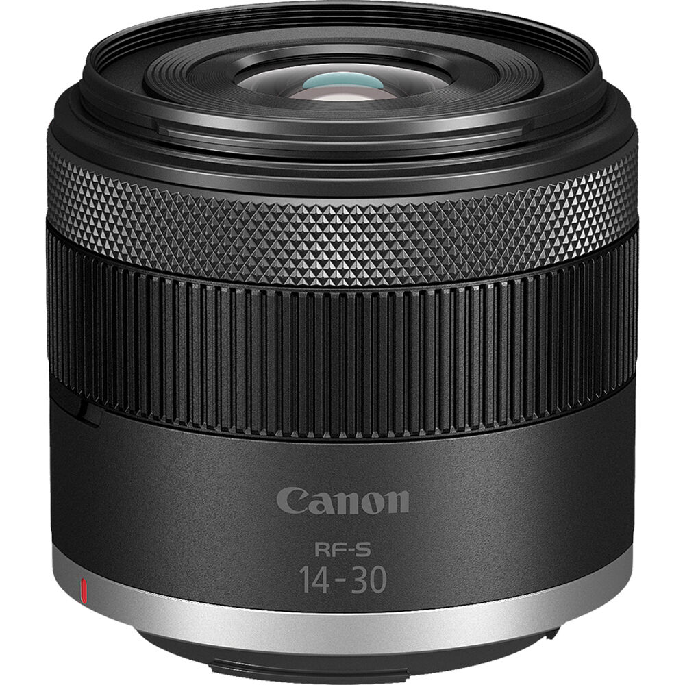 Canon EOS R50 V mirrorless camera with 14-30mm lens, front view — view 13