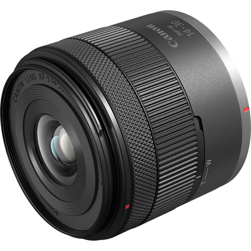Canon EOS R50 V mirrorless camera with 14-30mm lens, front view — view 16