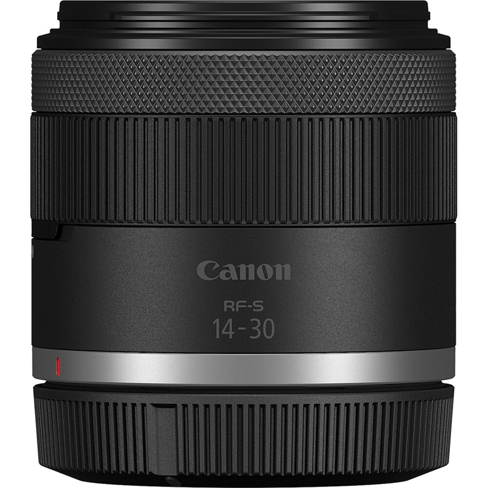 Canon EOS R50 V mirrorless camera with 14-30mm lens, front view — view 18