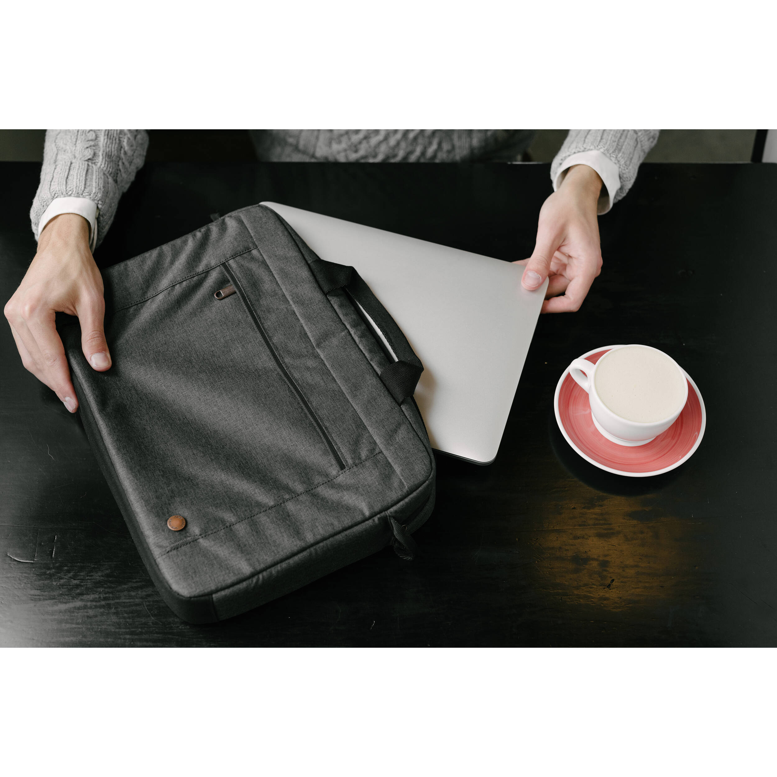 CASE LOGIC Era 14-inch attache laptop bag in black with slim professional design — view 10
