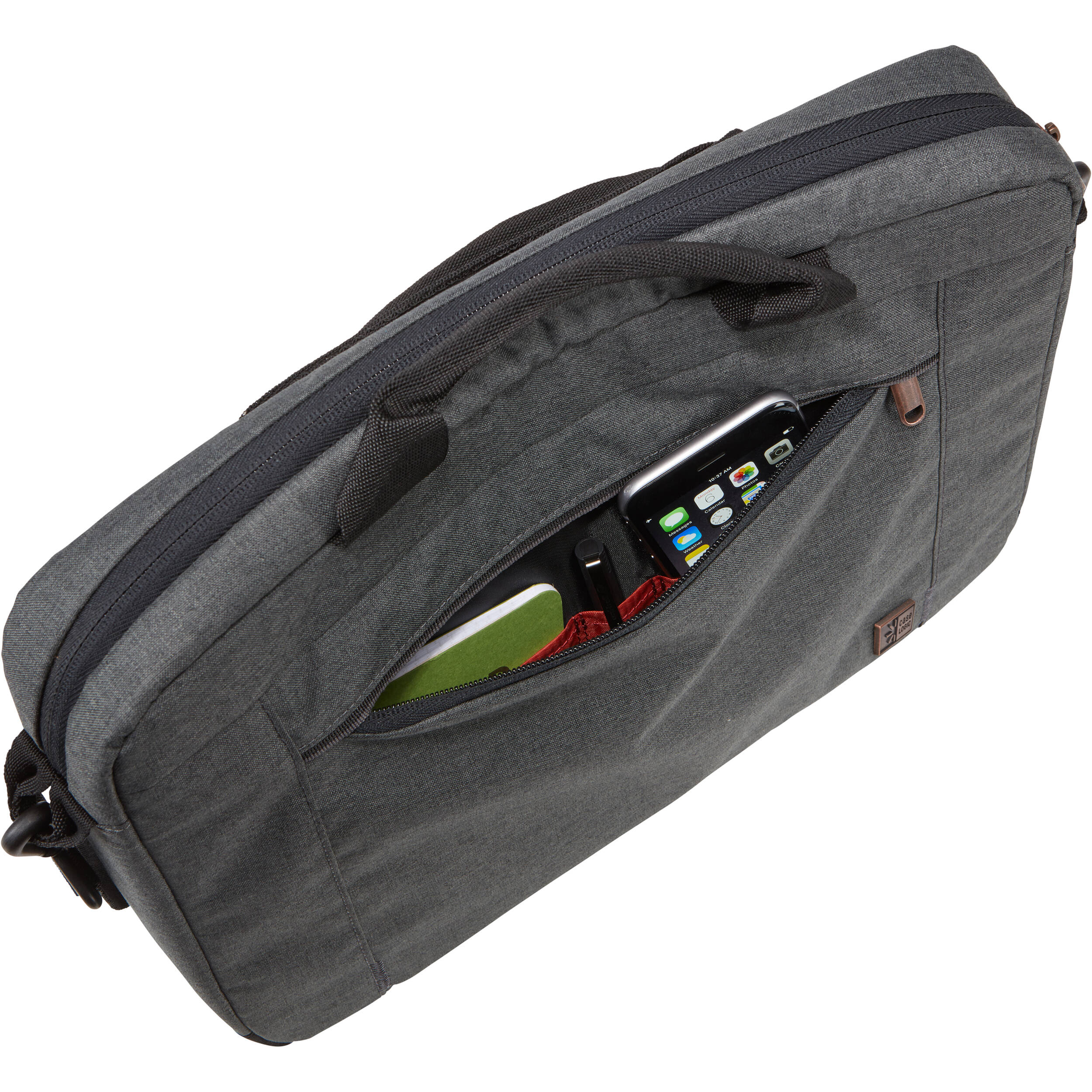 CASE LOGIC Era 14-inch attache laptop bag in black with slim professional design — view 3