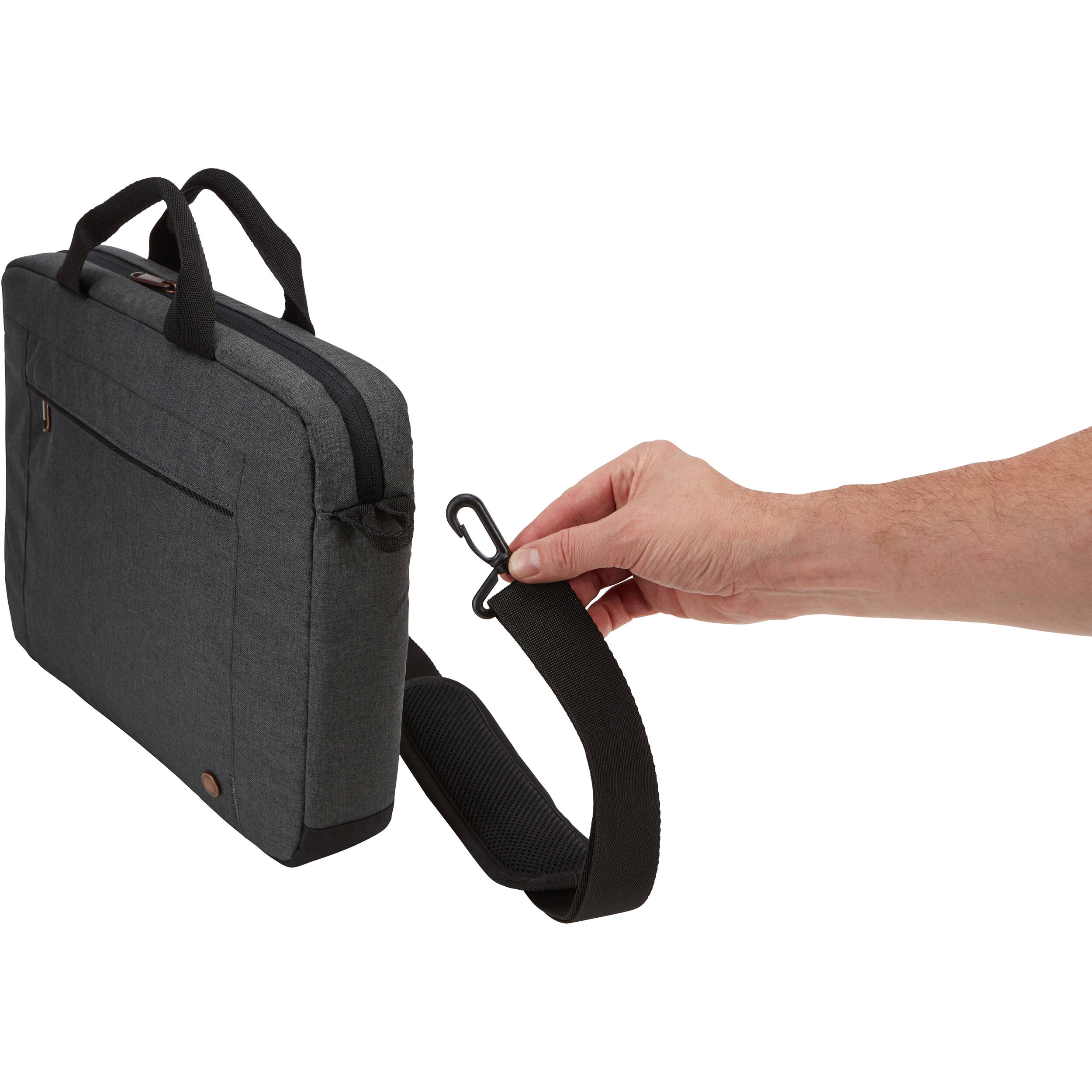 CASE LOGIC Era 14-inch attache laptop bag in black with slim professional design — view 6