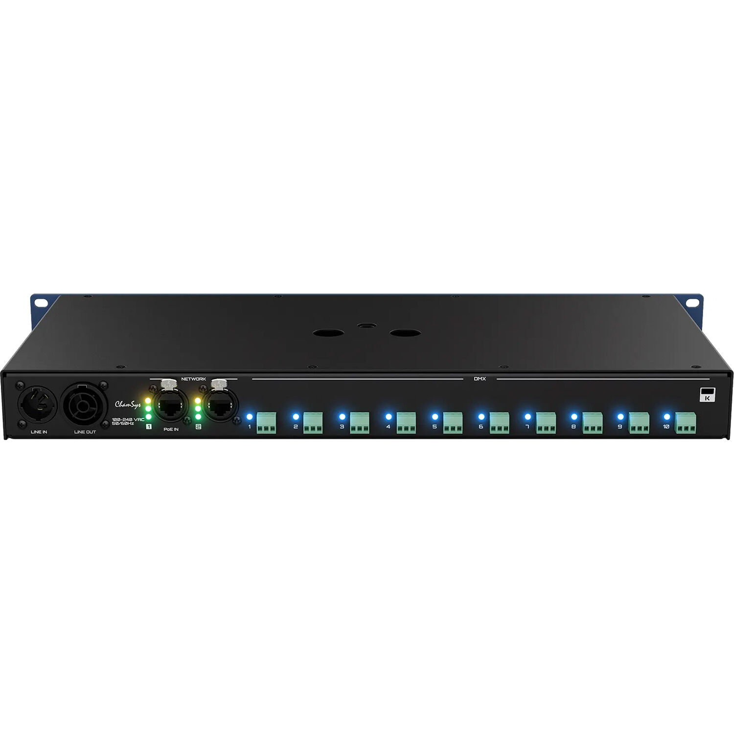 CHAUVET & SONS GeNetix GN10P 10-port install node with Phoenix connectors for AV control wiring — view 4