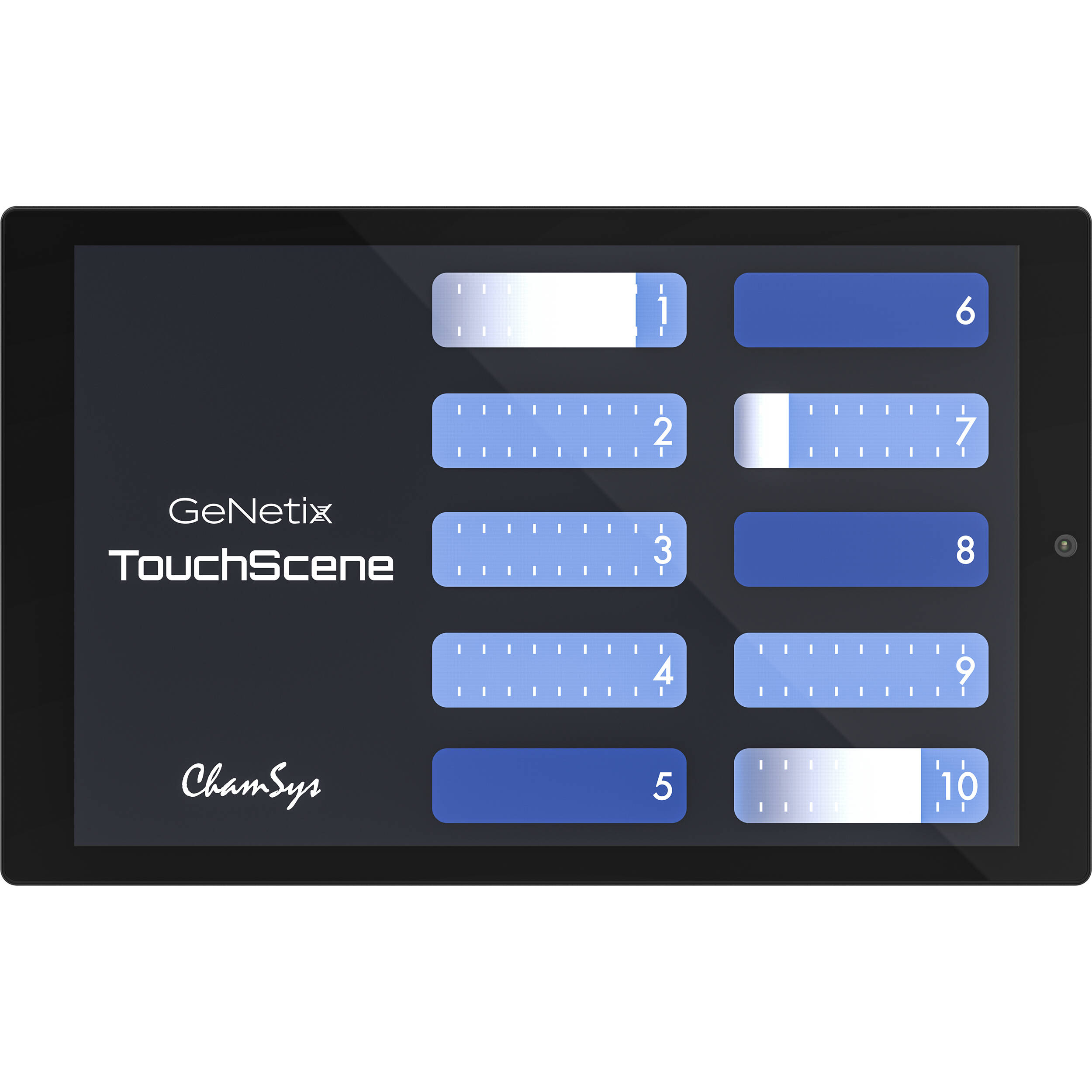 GeNetix TouchScene lighting control interface for installed scene selection — view 2