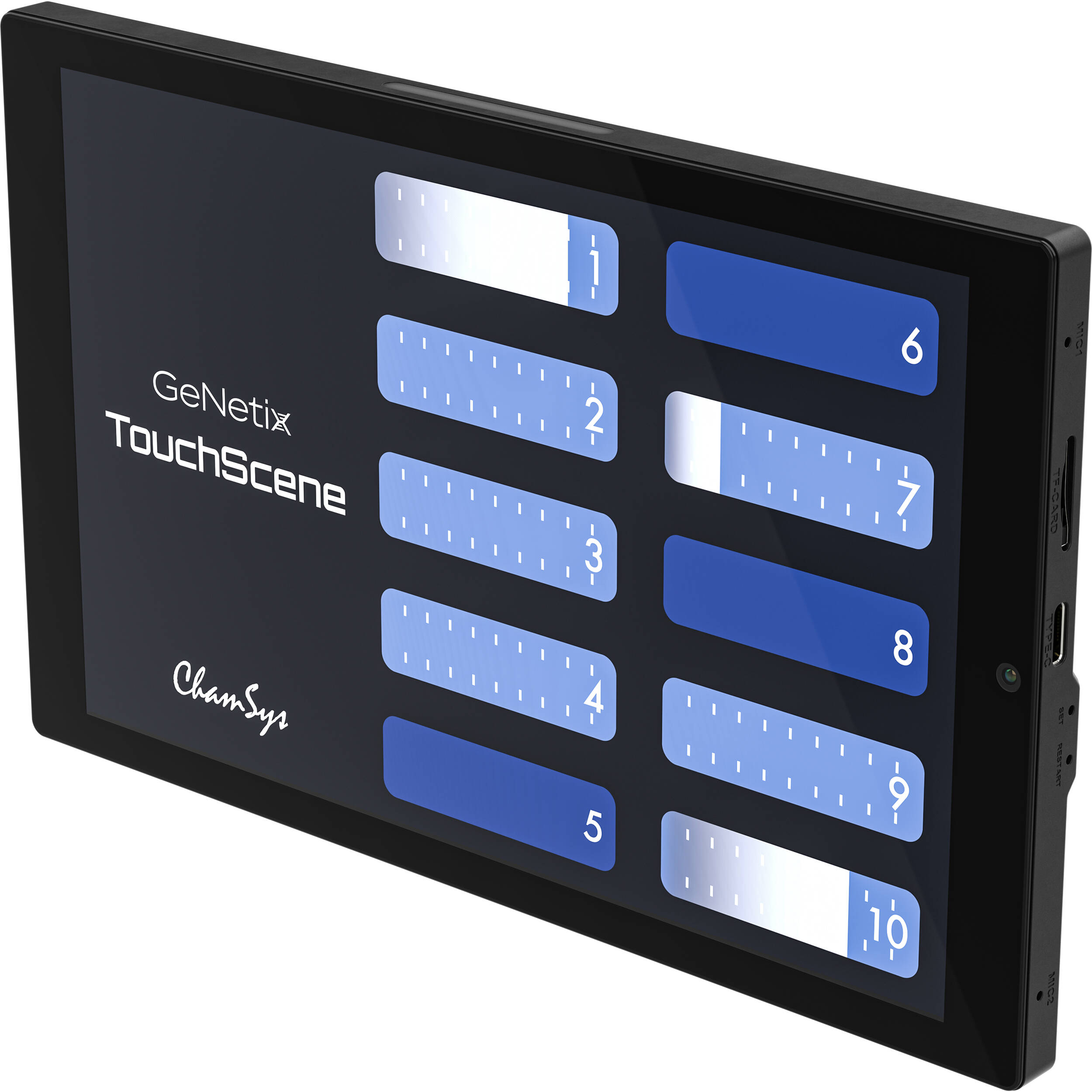 GeNetix TouchScene lighting control interface for installed scene selection — view 3