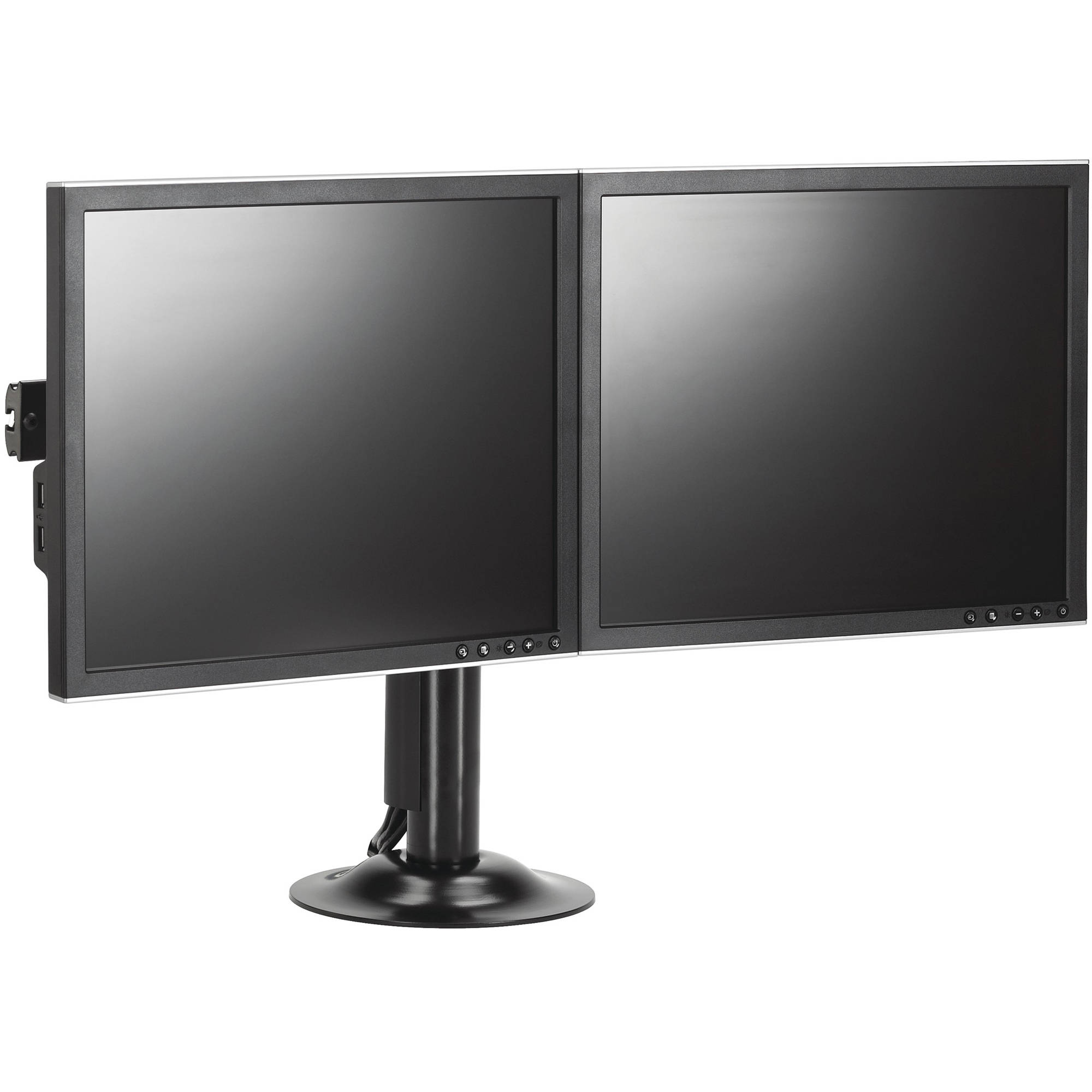 Chief KTG220B black flat panel dual mount with cable management for two small displays — view 2