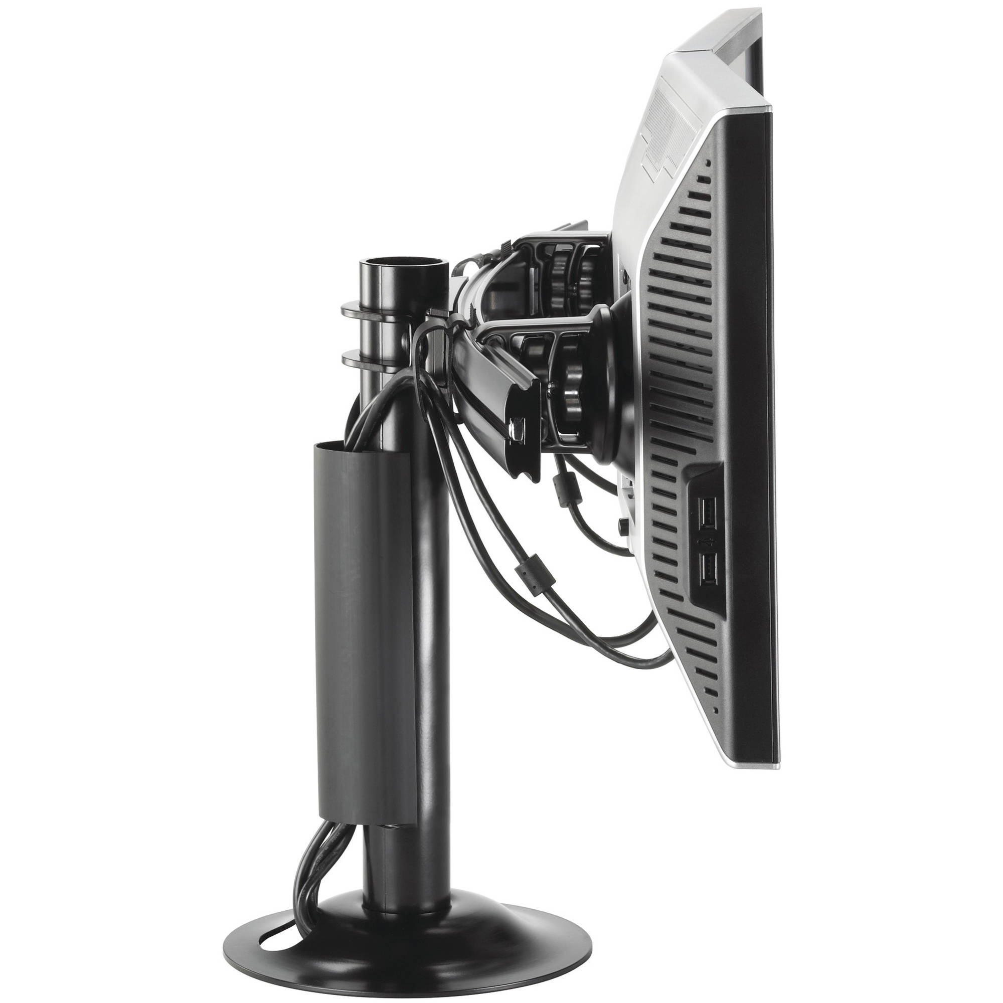 Chief KTG220B black flat panel dual mount with cable management for two small displays — view 4
