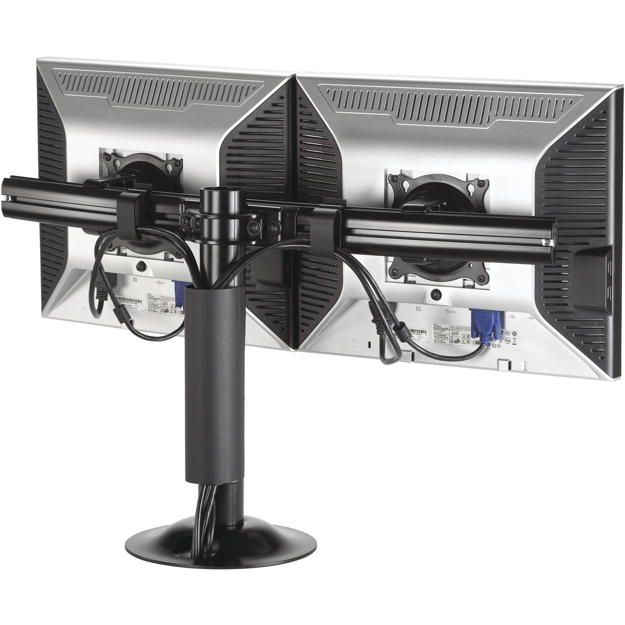 Chief KTG220B black flat panel dual mount with cable management for two small displays — view 5