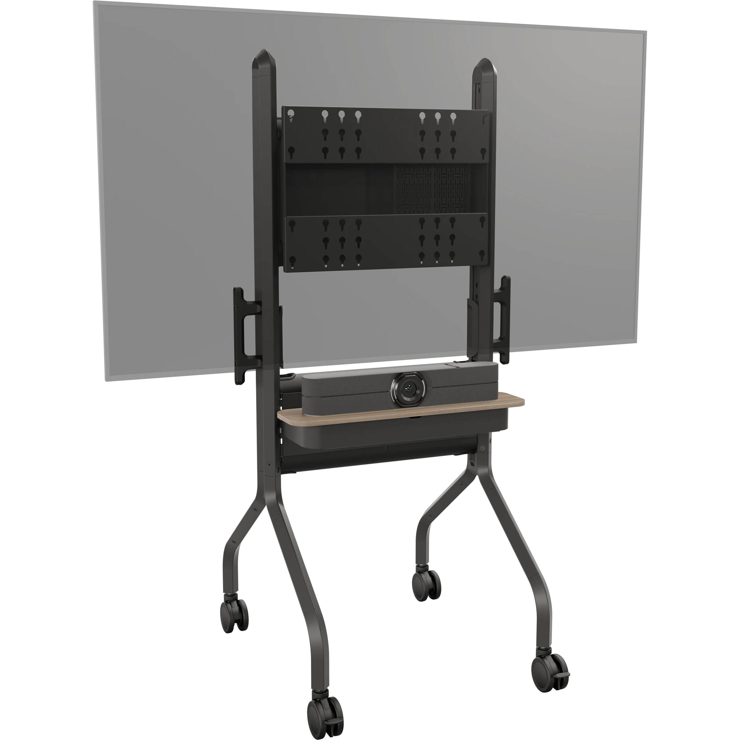 Chief LSCUB large universal modal cart in black for mobile AV display deployments — view 2