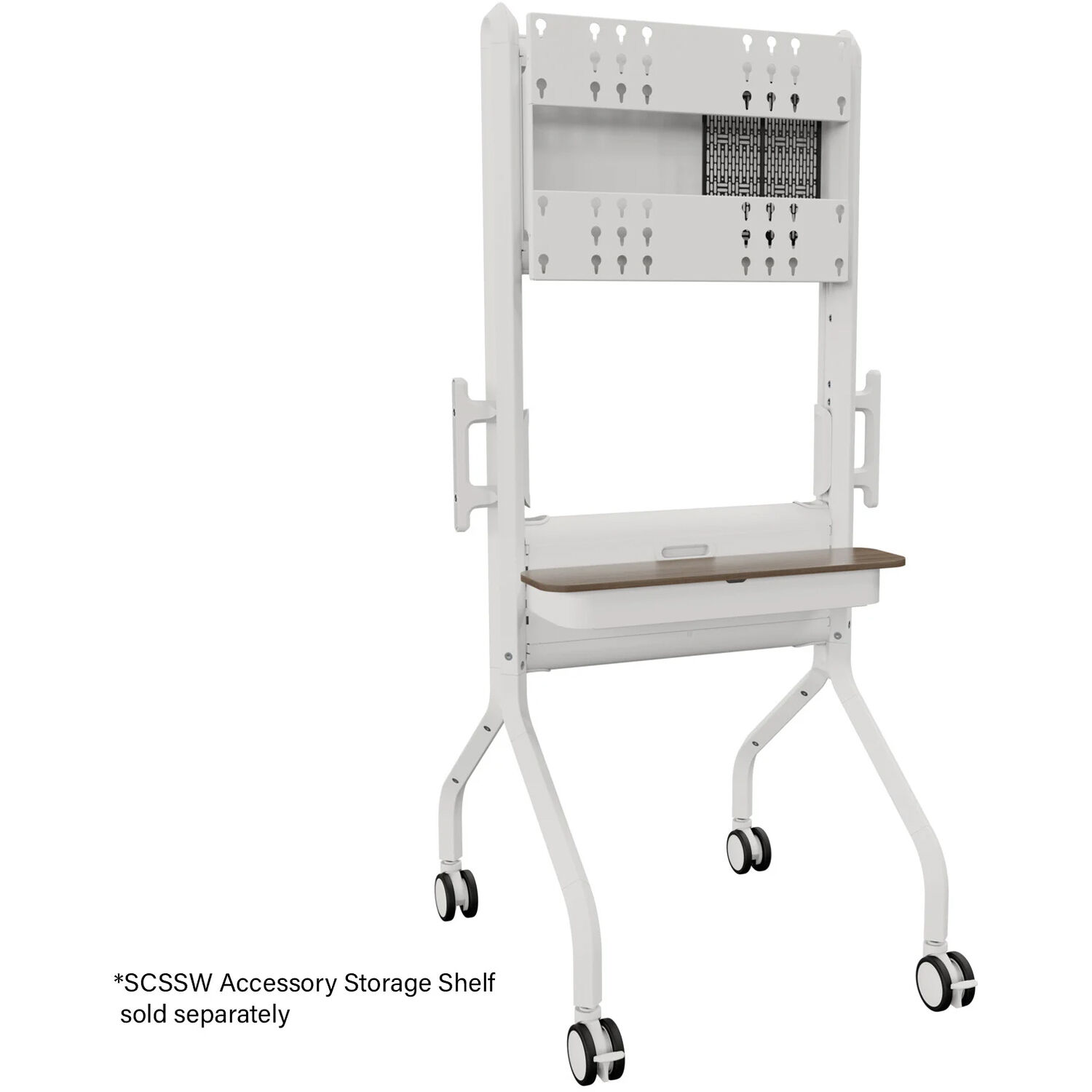 Chief LSCUW large universal modal cart in white for mobile AV display deployments — view 4