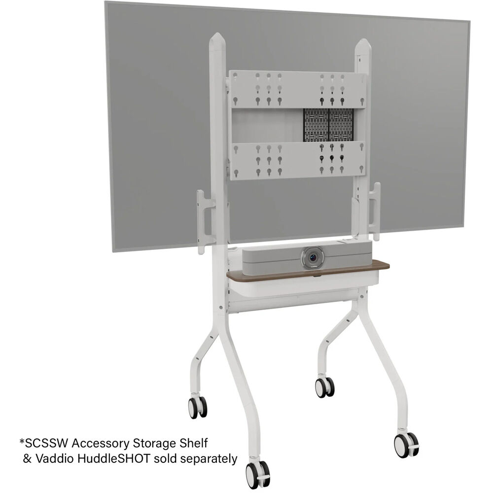 Chief LSCUW large universal modal cart in white for mobile AV display deployments — view 5