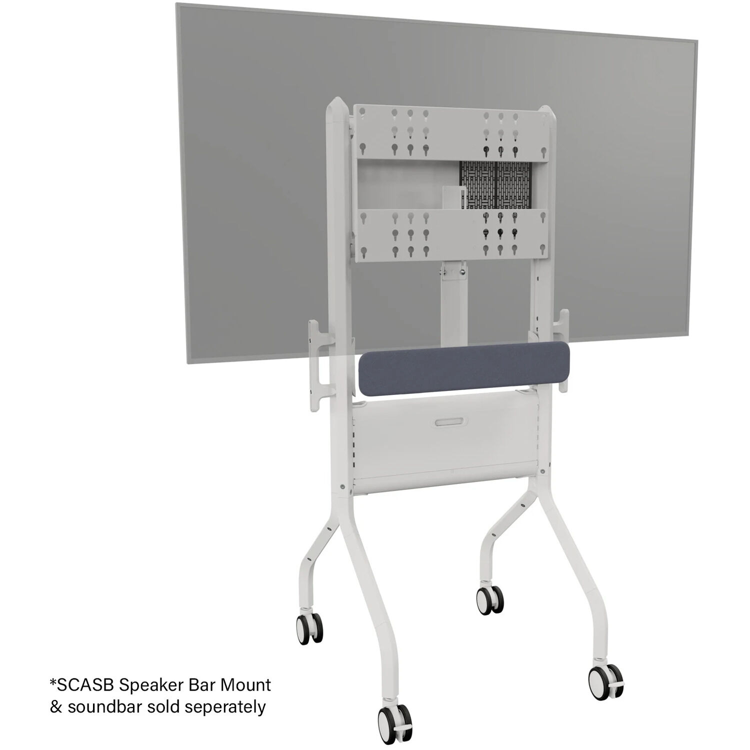 Chief LSCUW large universal modal cart in white for mobile AV display deployments — view 6