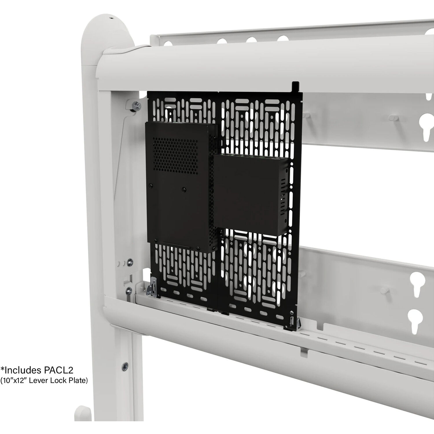 Chief LSCUW large universal modal cart in white for mobile AV display deployments — view 7