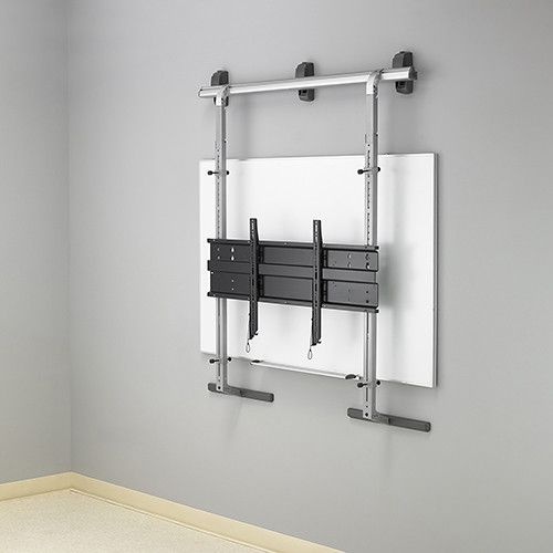 Chief FUSION black adjustable-height upper component shelf for mounting AV equipment above a flat panel display — view 2