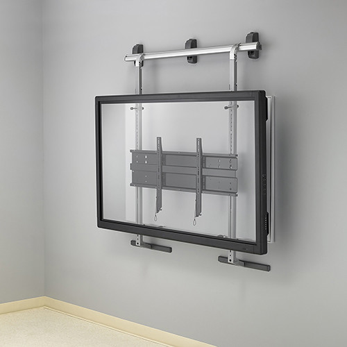 Chief FUSION black adjustable-height upper component shelf for mounting AV equipment above a flat panel display — view 3