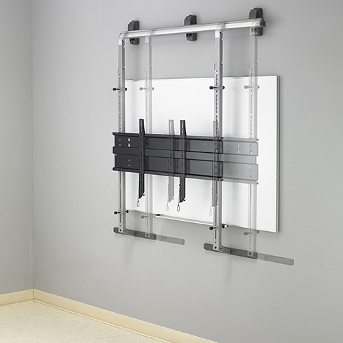 Chief FUSION black adjustable-height upper component shelf for mounting AV equipment above a flat panel display — view 4