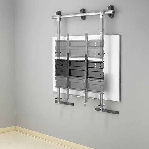 Chief FUSION black adjustable-height upper component shelf for mounting AV equipment above a flat panel display — view 5
