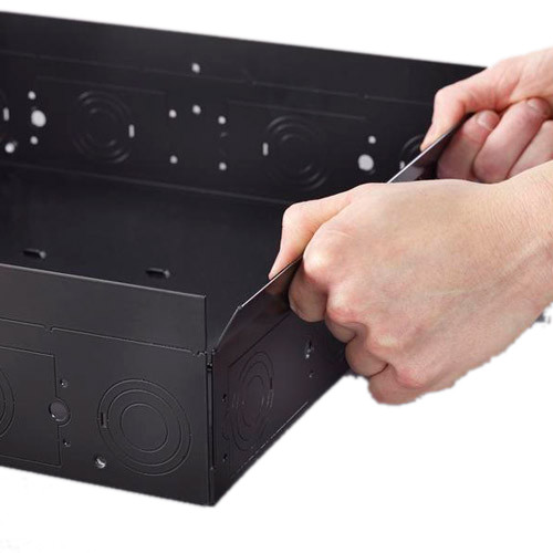 Chief PAC526F-G recessed cable storage box for organizing cables and power accessories behind a flat panel display — view 2