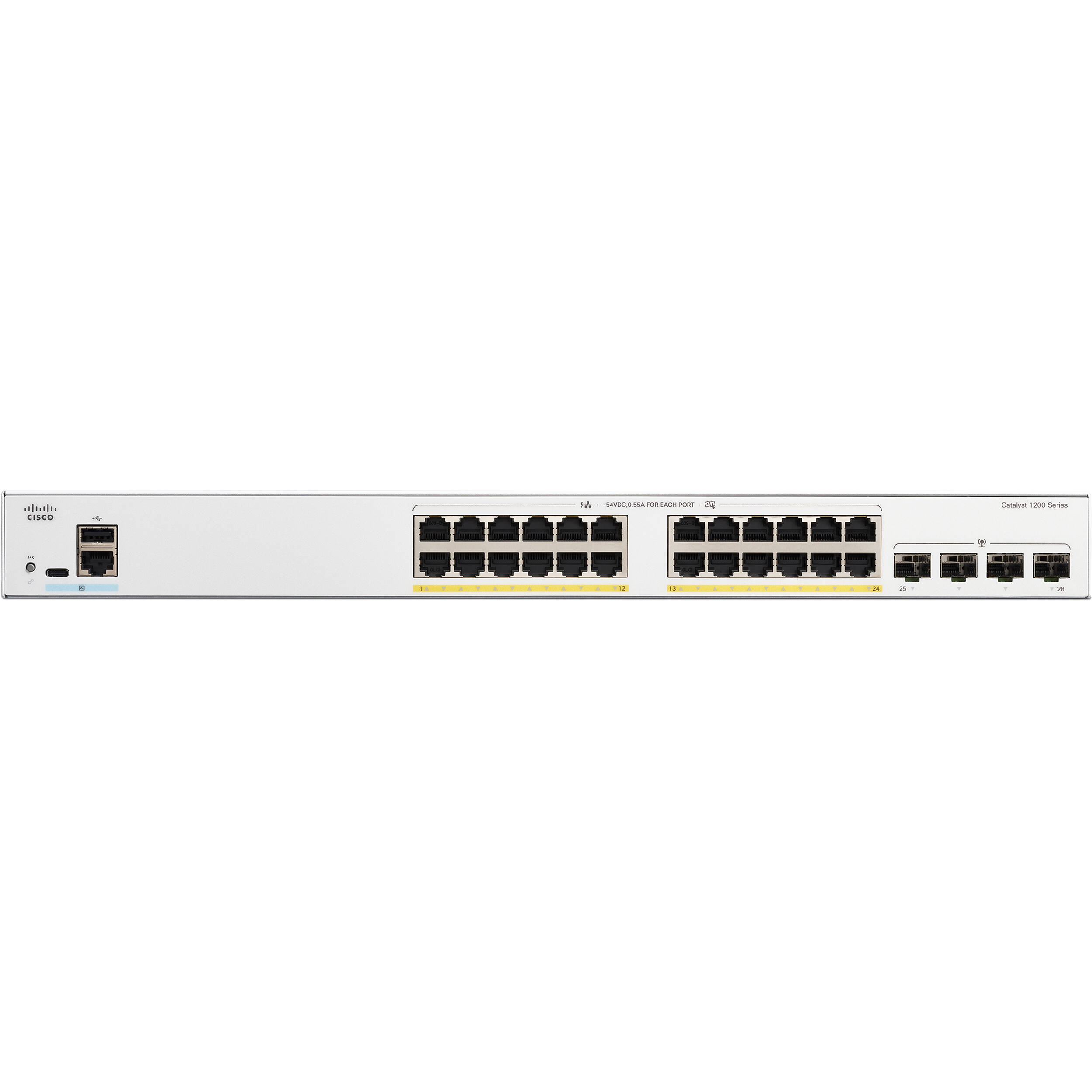Cisco Catalyst 1200 24-port Gigabit Full PoE switch with 4 x 1G SFP uplinks — view 2