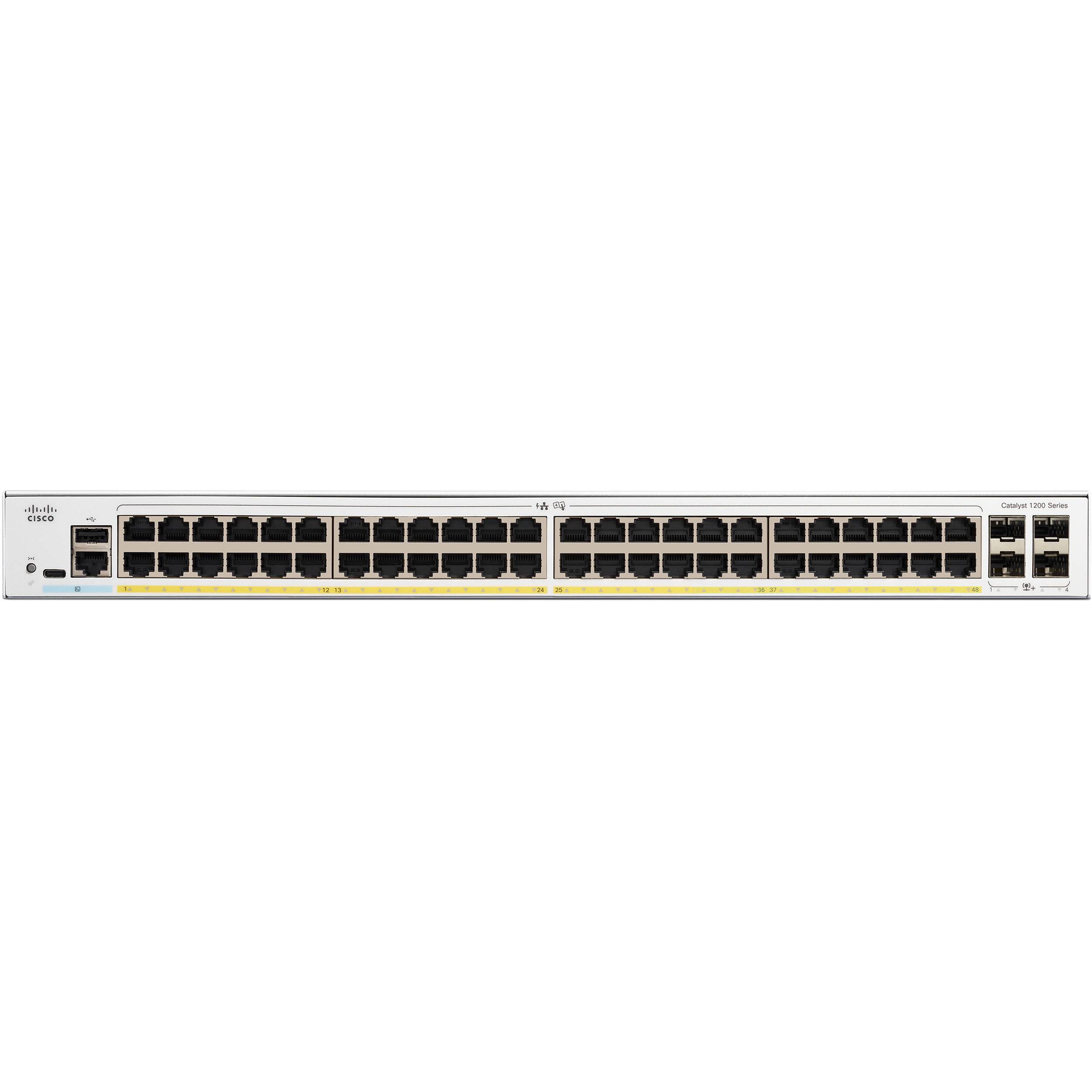 Cisco Catalyst 1200 48-port Gigabit Ethernet PoE switch with 4 x 10G SFP+ uplinks — view 2