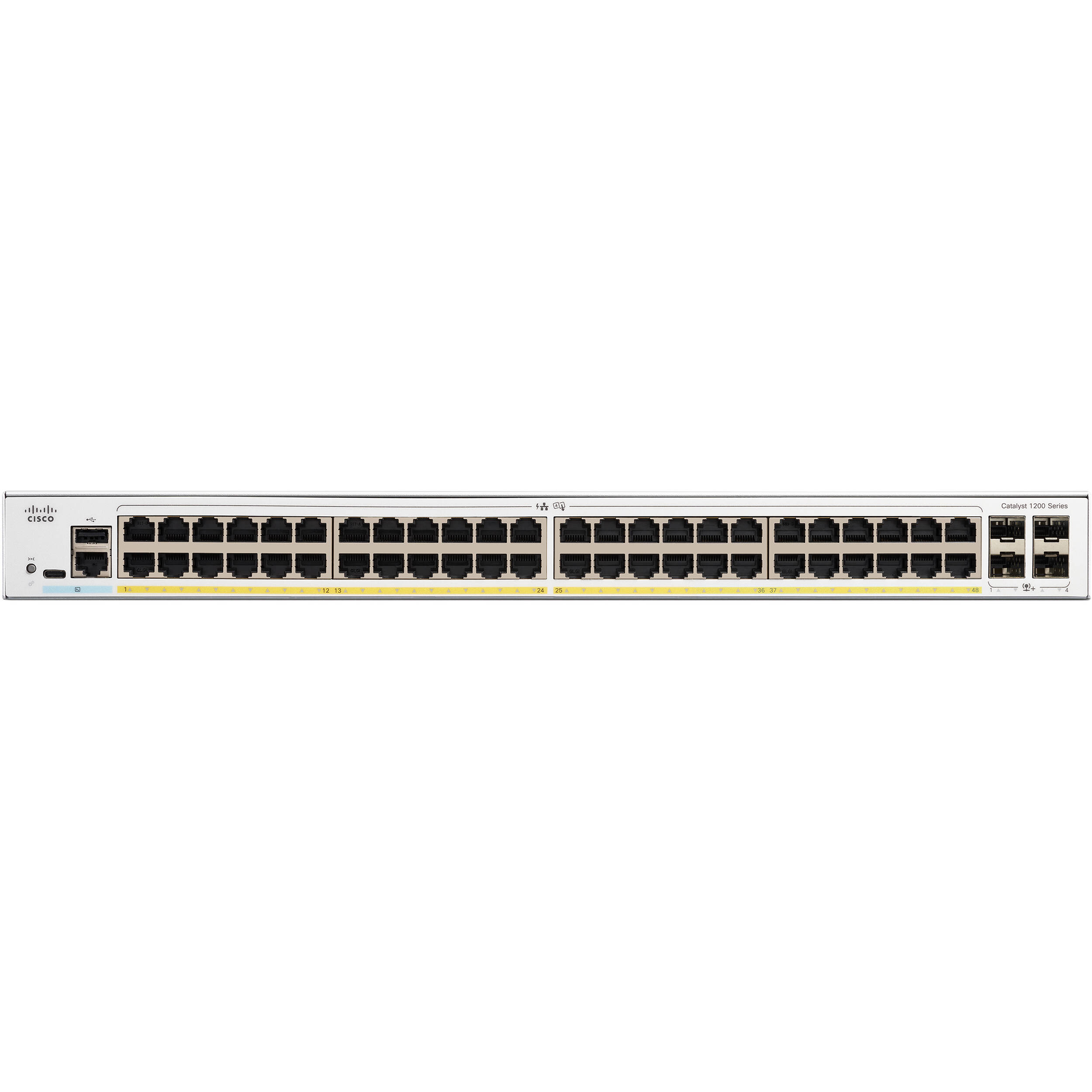 Cisco Catalyst 1200 48-port Gigabit Ethernet managed switch with 4 x 10G SFP+ uplinks — view 2