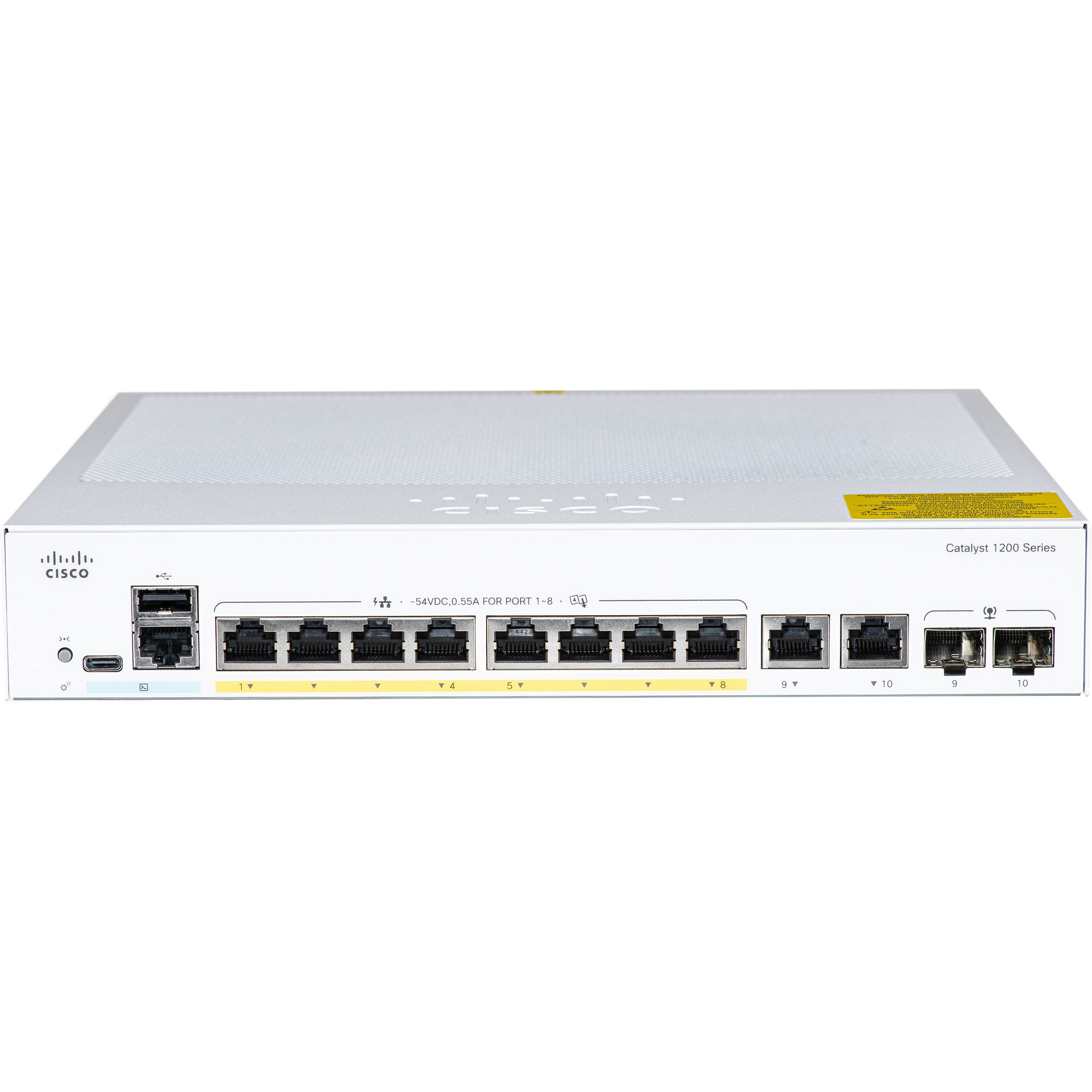 Cisco Catalyst 1200 C1200-8FP-2G 8-port Gigabit PoE switch with 2 x 1G combo uplinks — view 2