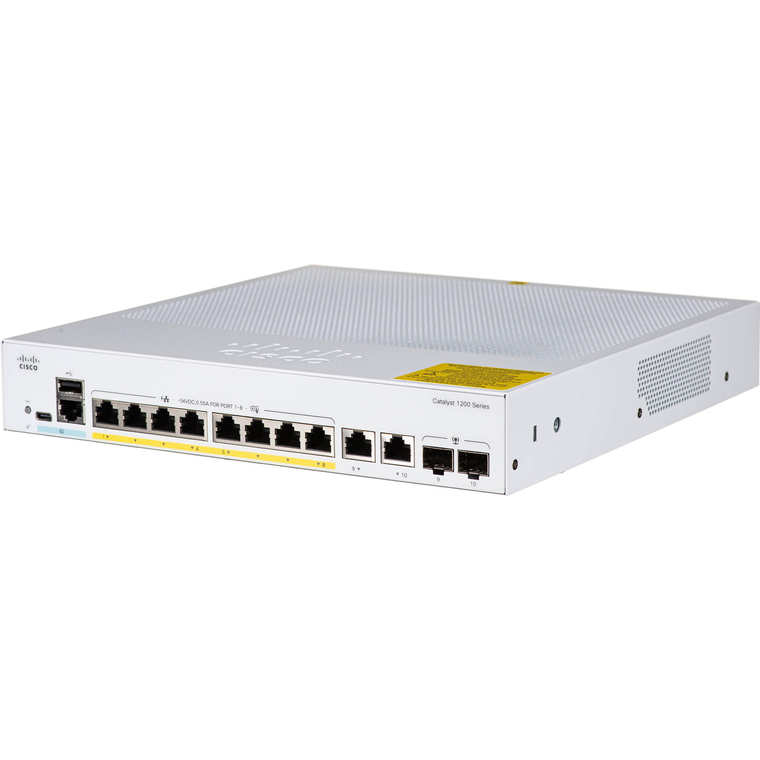 Cisco Catalyst 1200 C1200-8FP-2G 8-port Gigabit PoE switch with 2 x 1G combo uplinks — view 3