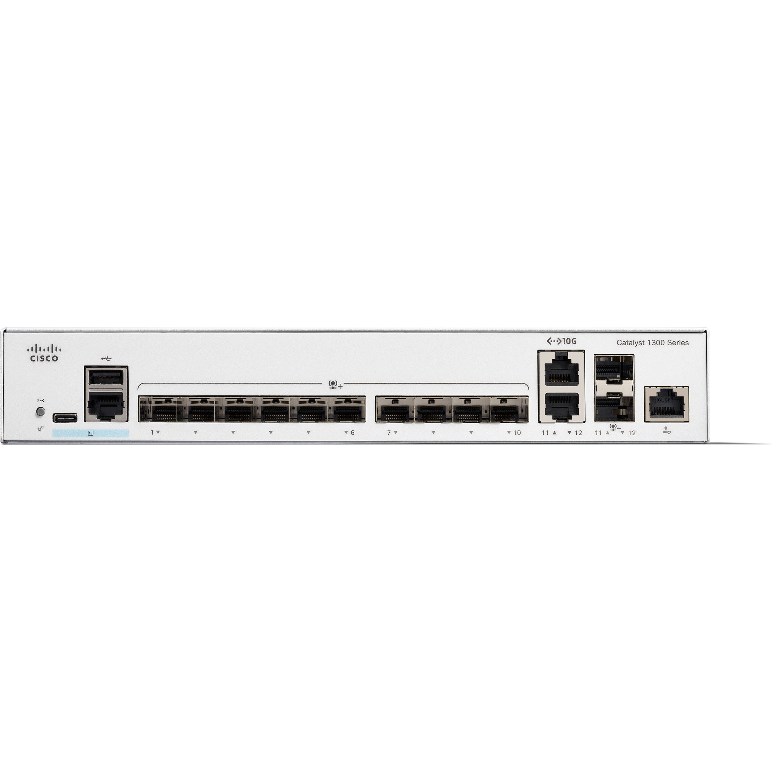 Cisco Catalyst 1300 12-port SFP+ switch with 2x10GE shared uplinks — view 2