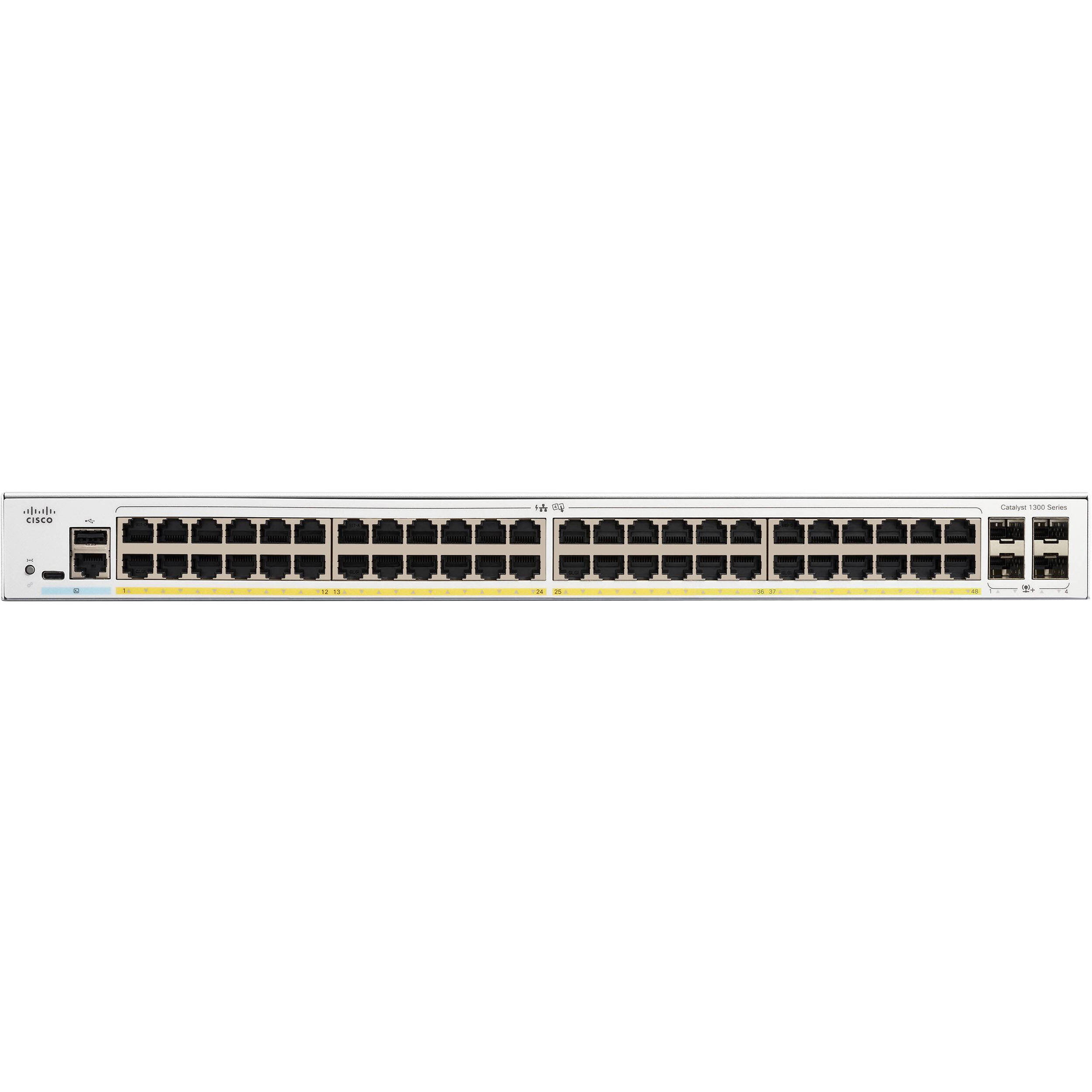 Cisco Catalyst 1300 48-port Gigabit Ethernet full PoE switch with 4 x 10G SFP+ uplinks — view 2