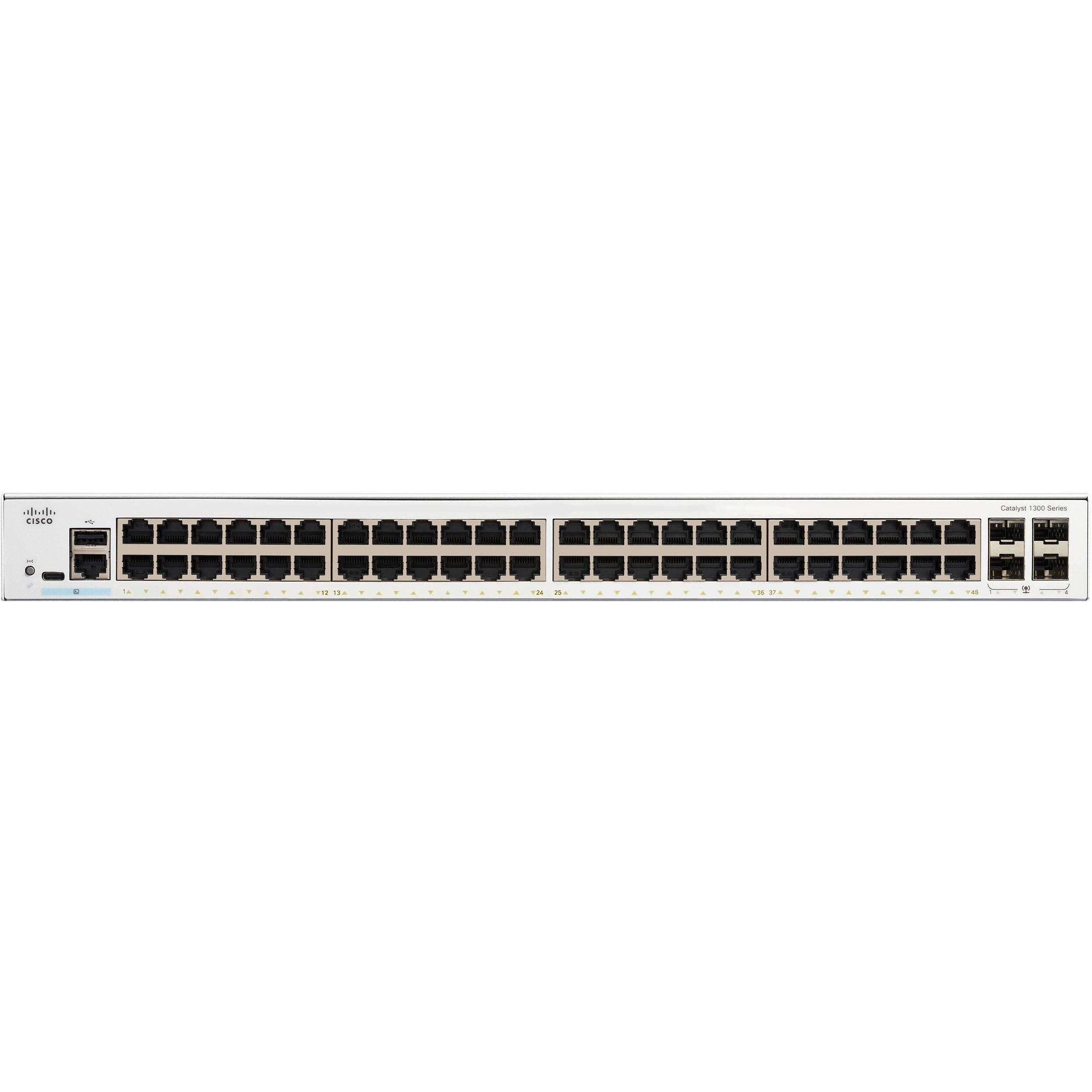 Cisco Catalyst 1300 C1300-48T-4G managed switch with 48 Gigabit Ethernet ports and 4 SFP uplinks — view 2