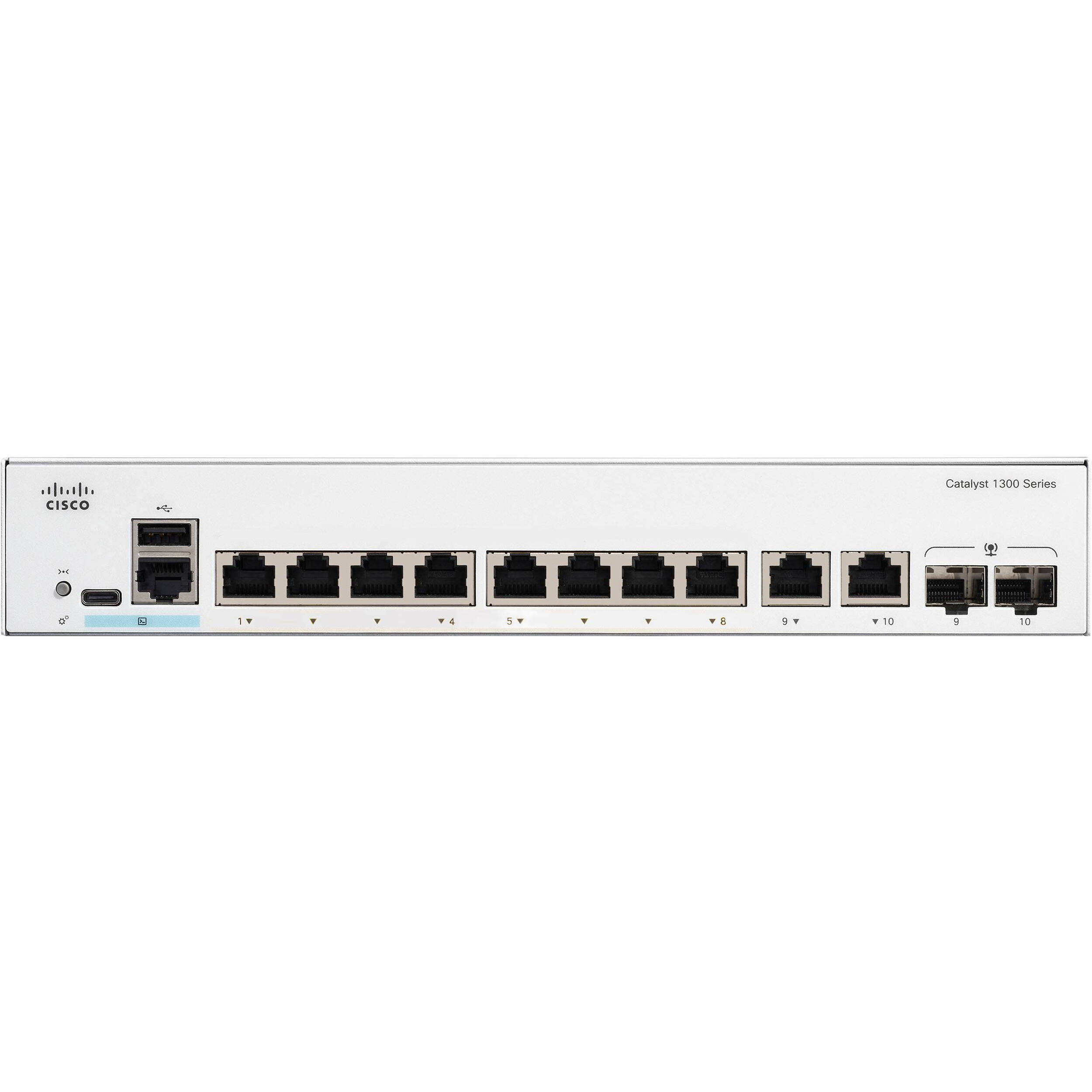 Cisco Catalyst 1300 8-port managed Gigabit Ethernet switch with 2 1G combo uplinks — view 2
