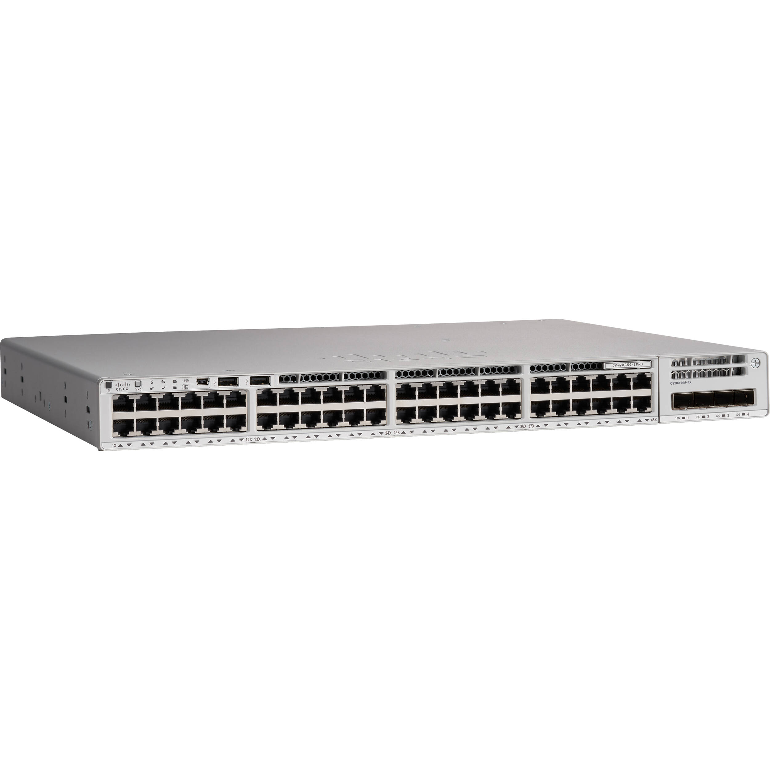 Cisco Catalyst 9200 48-port PoE+ managed switch with Network Advantage for enterprise access networking — view 2