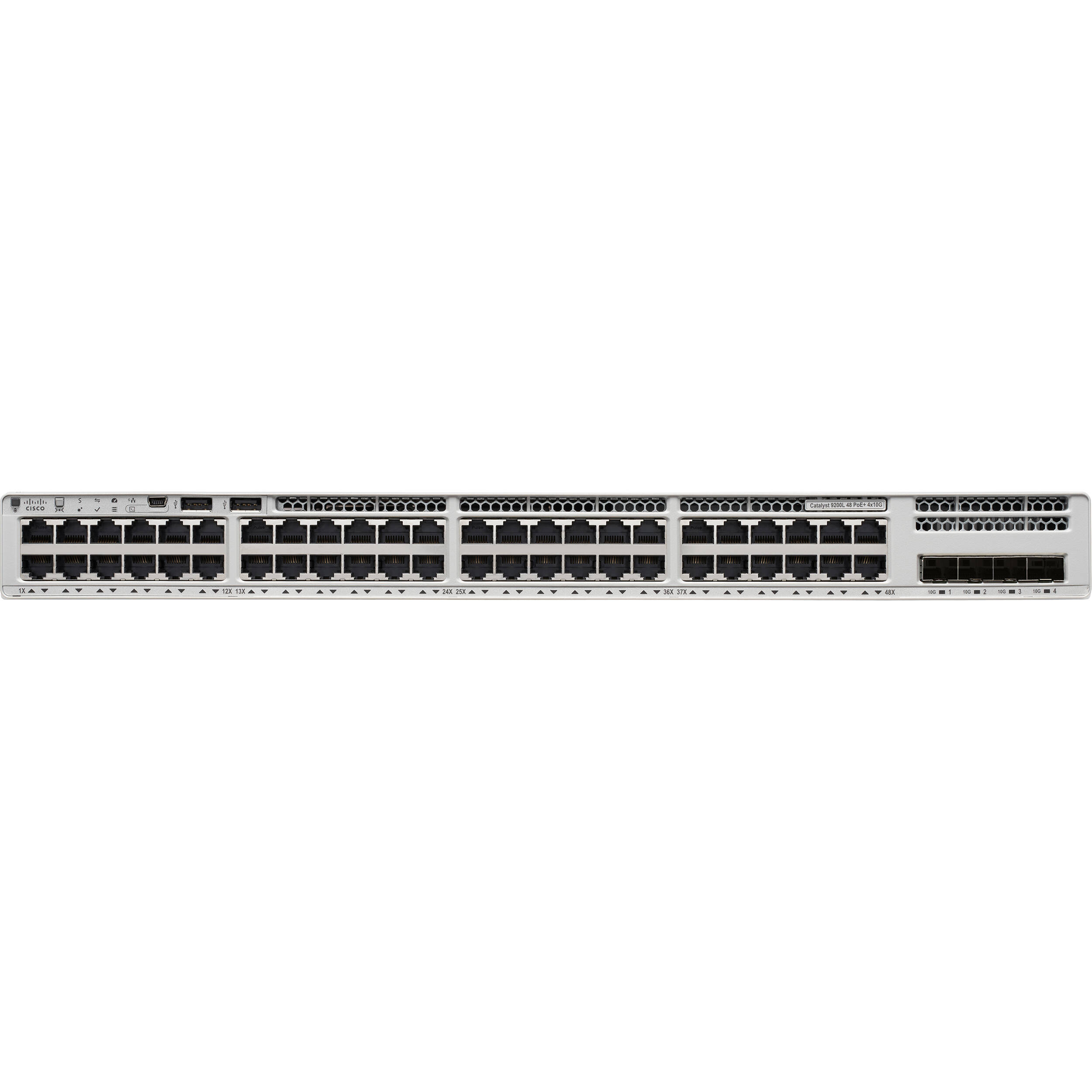 Cisco Catalyst 9200L 48-port PoE+ switch with 4 x 10G uplinks for enterprise access networking — view 2