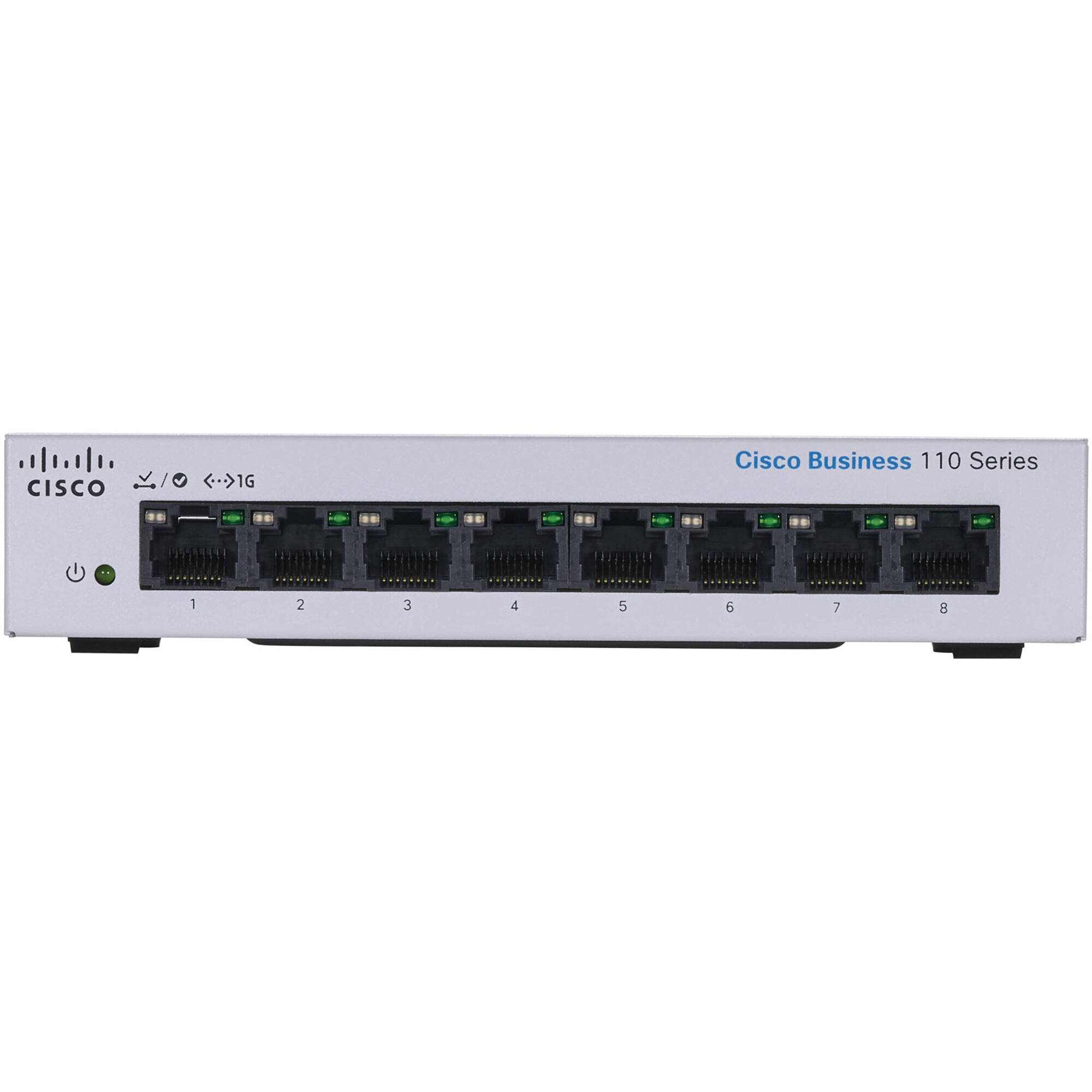 Cisco CBS110-8T-D-NA unmanaged 8-port Gigabit Ethernet desktop switch — view 2