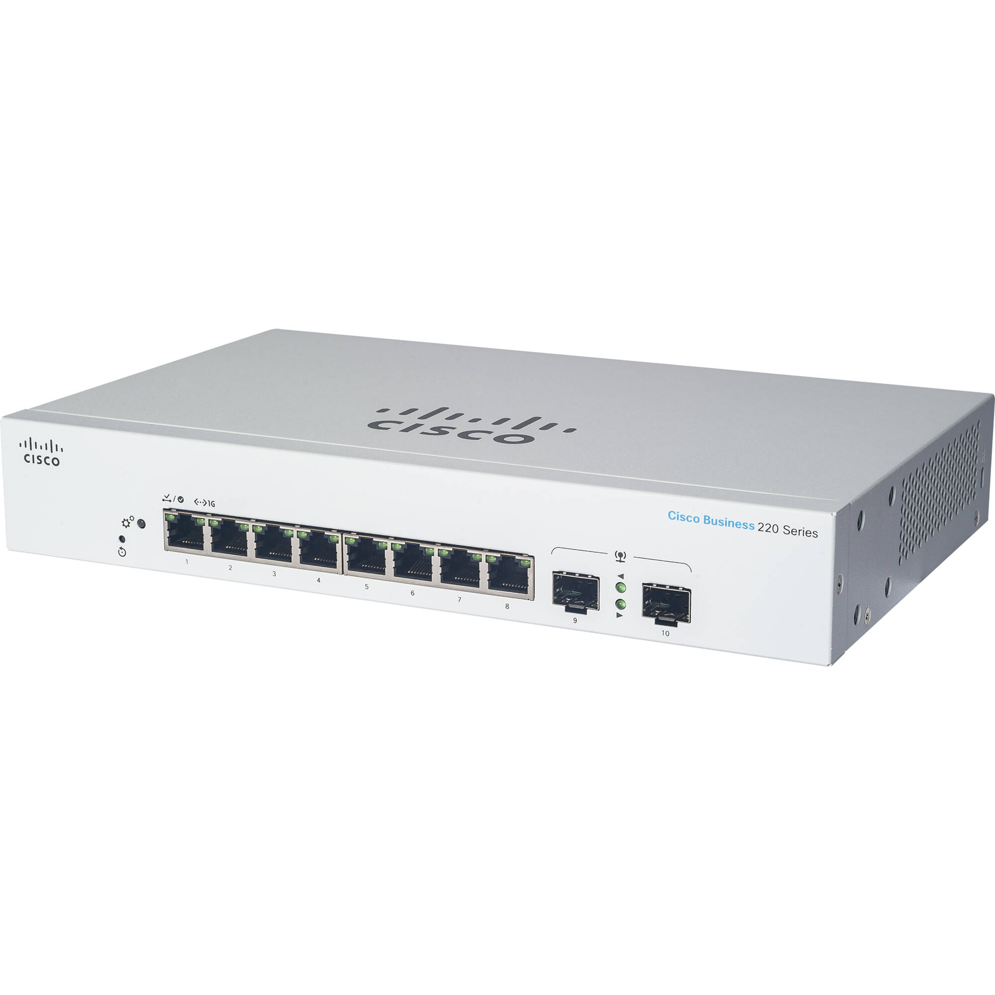 Cisco CBS220-8FP-E-2G-NA 8-Port Smart PoE Switch | Gigabit, SFP